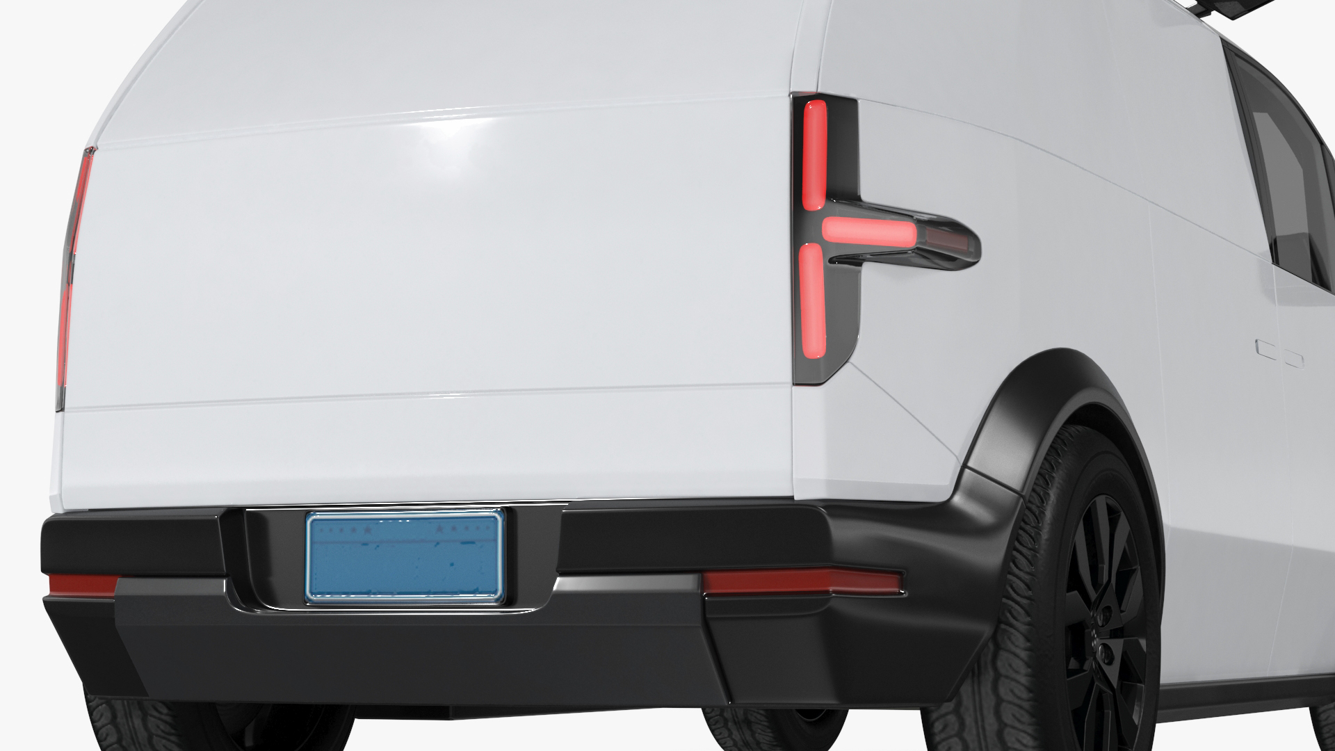 Electric Minivan White 3D