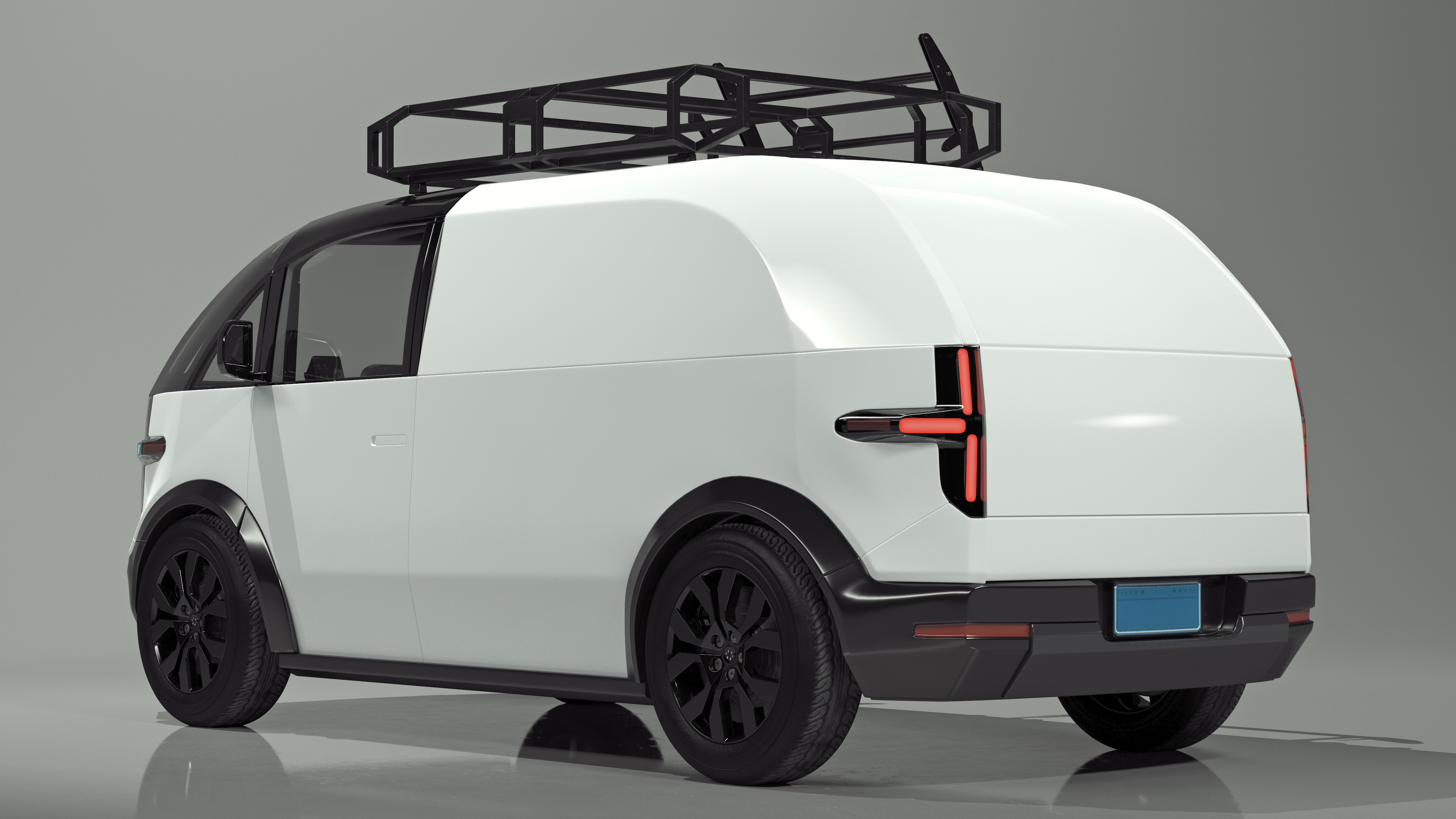 Electric Minivan White 3D