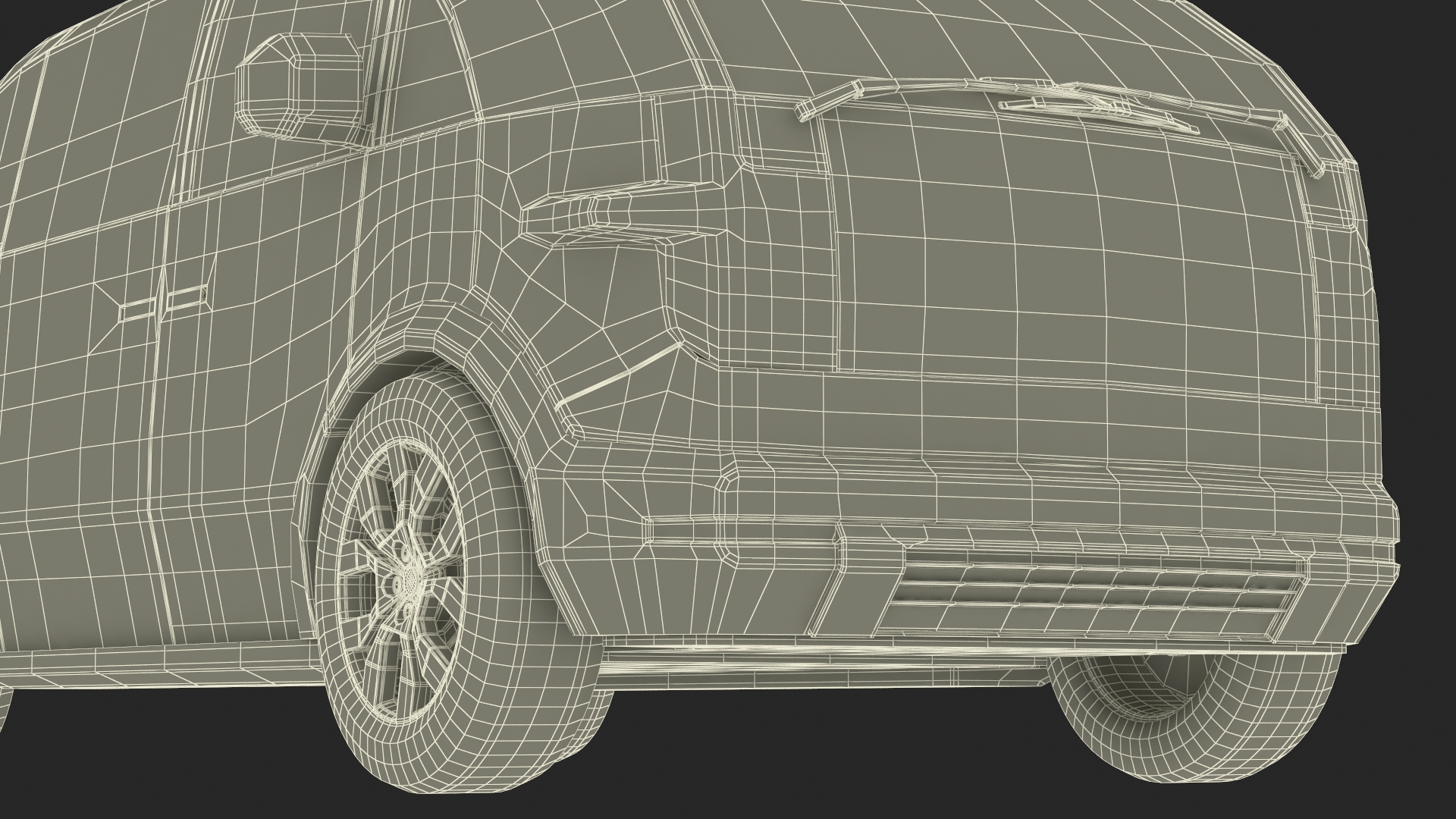 Electric Minivan White 3D