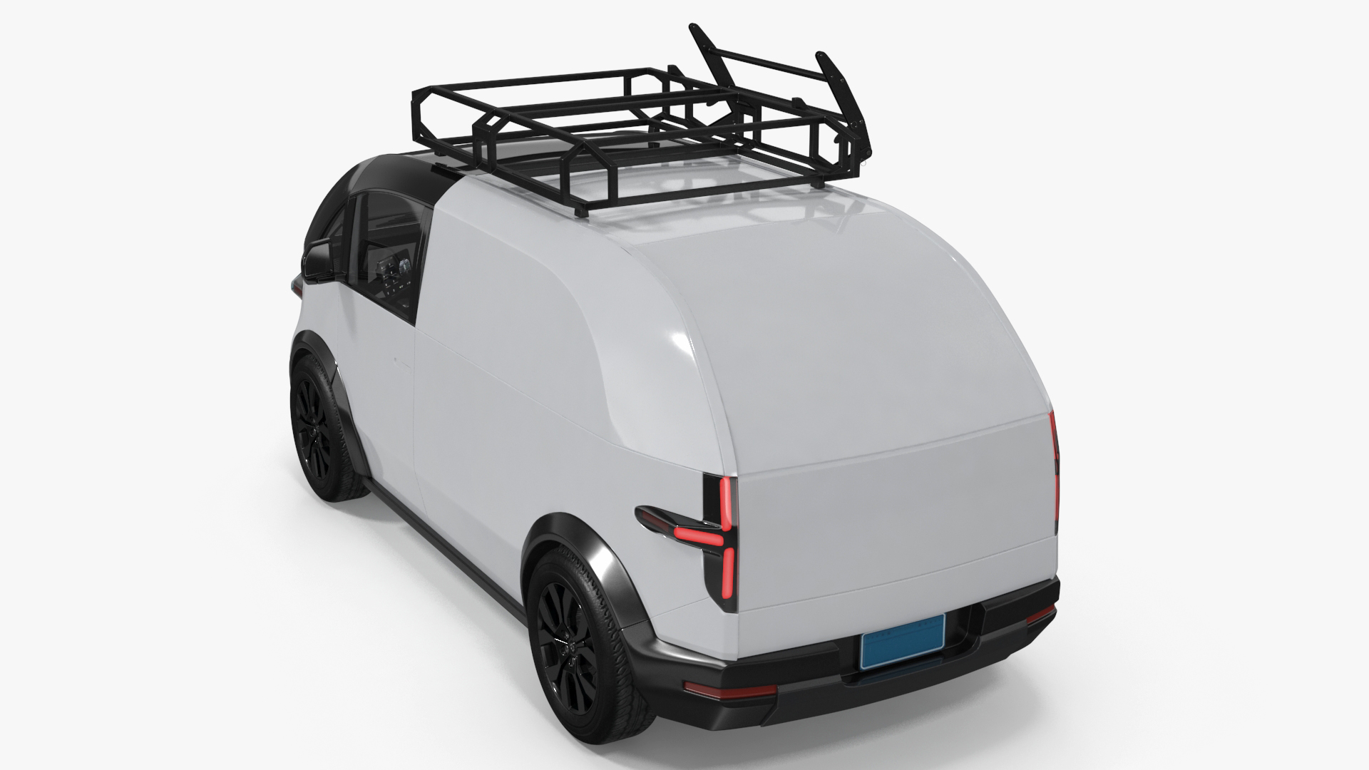 Electric Minivan White 3D