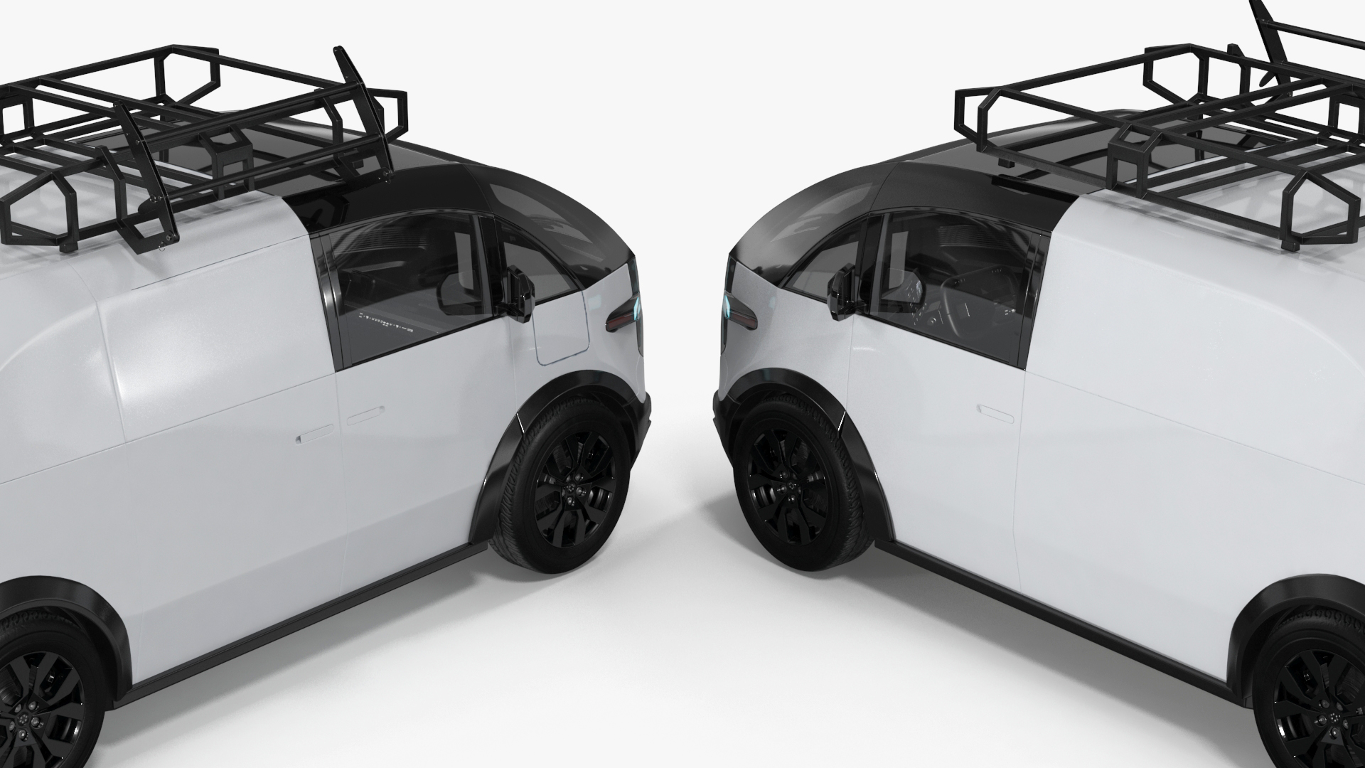 Electric Minivan White 3D