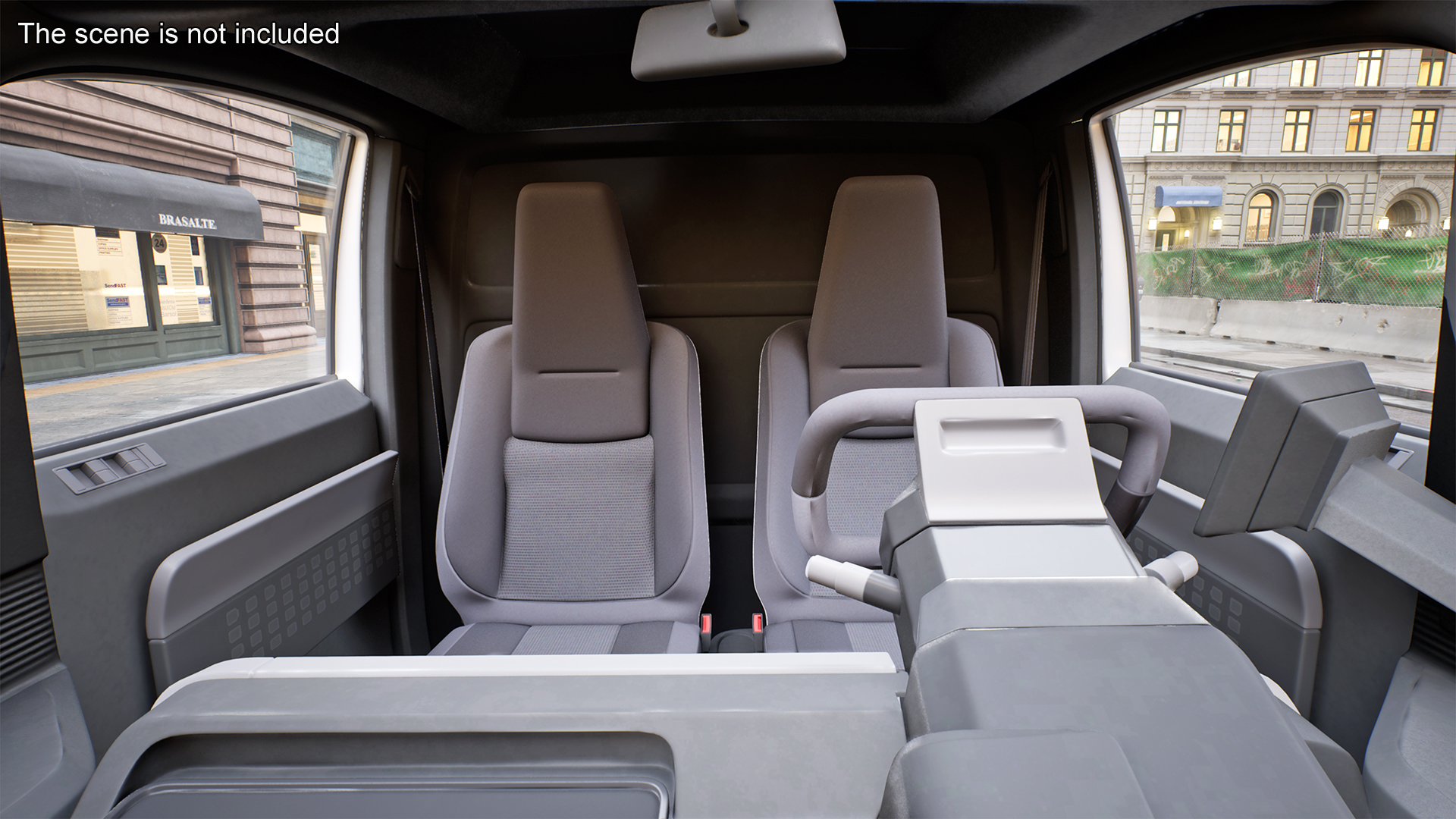 Electric Minivan White 3D