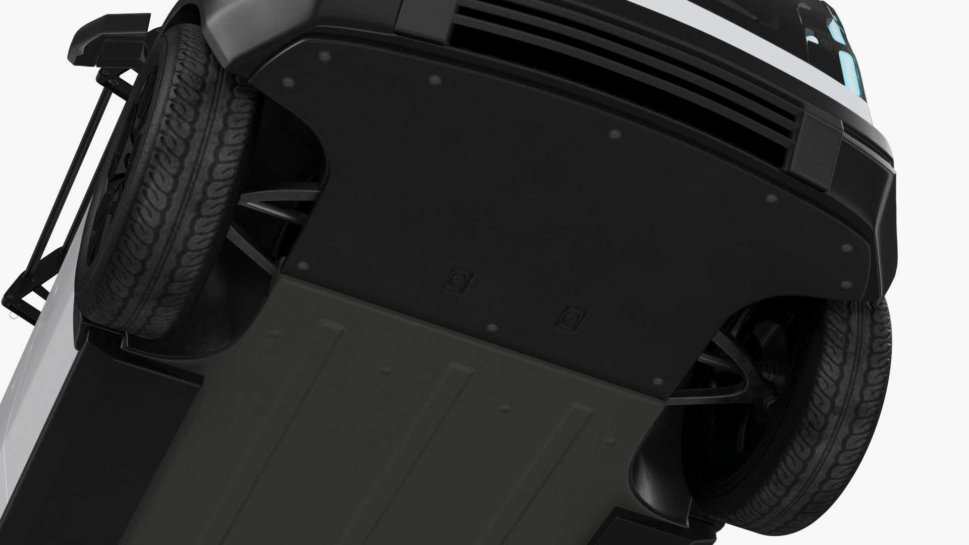 Electric Minivan White 3D