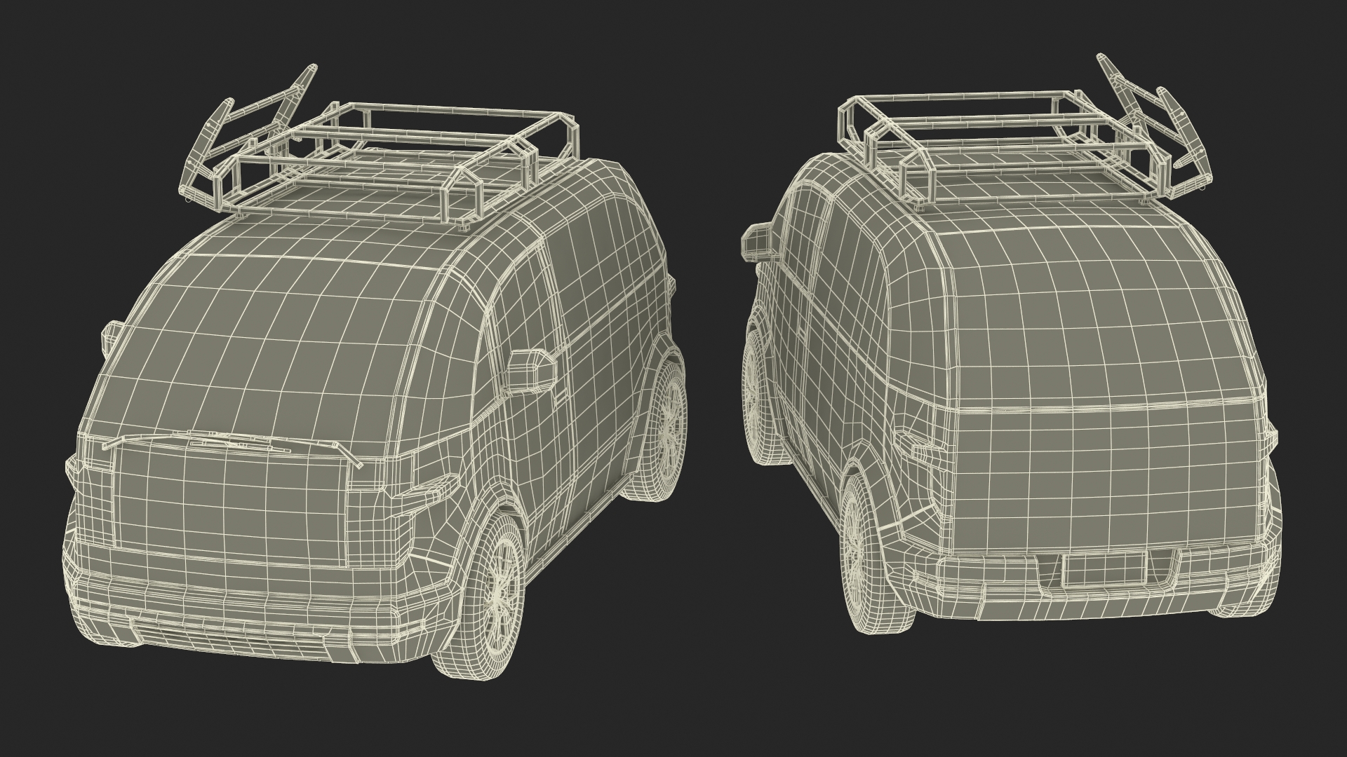 Electric Minivan White 3D
