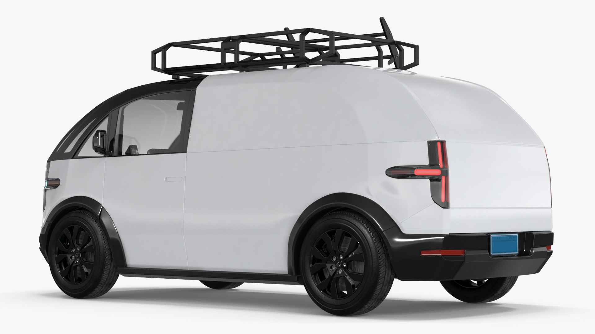 Electric Minivan White 3D