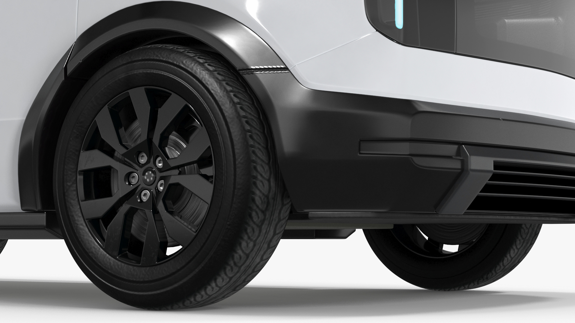 Electric Minivan White 3D