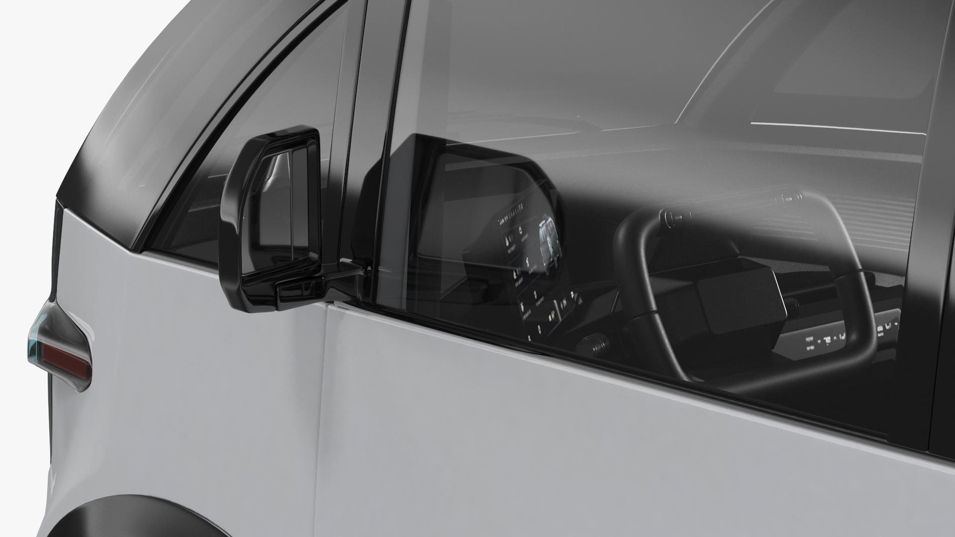 Electric Minivan White 3D