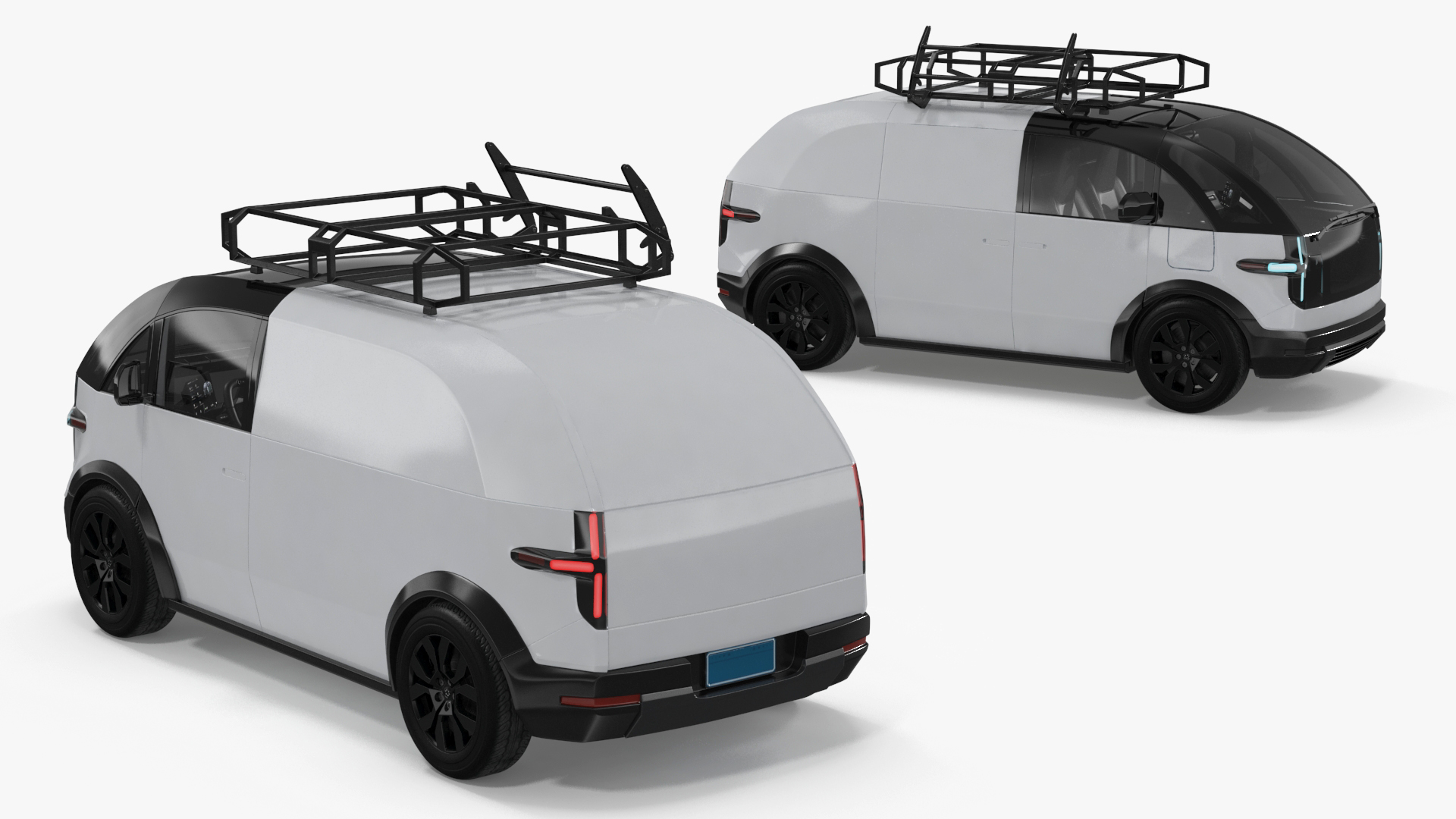 Electric Minivan White 3D