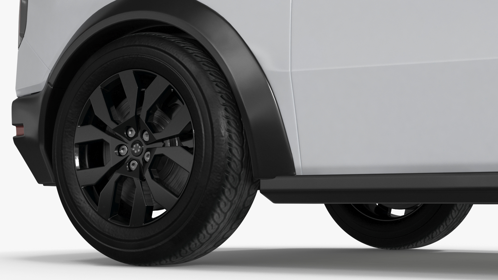 Electric Minivan White 3D