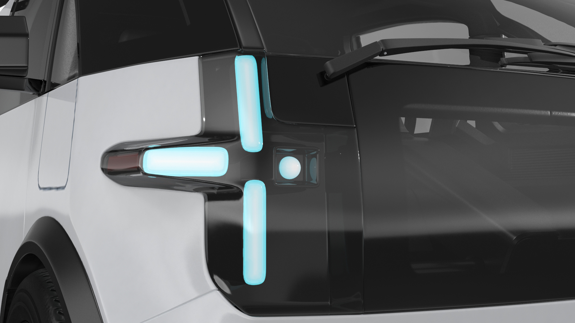 Electric Minivan White 3D