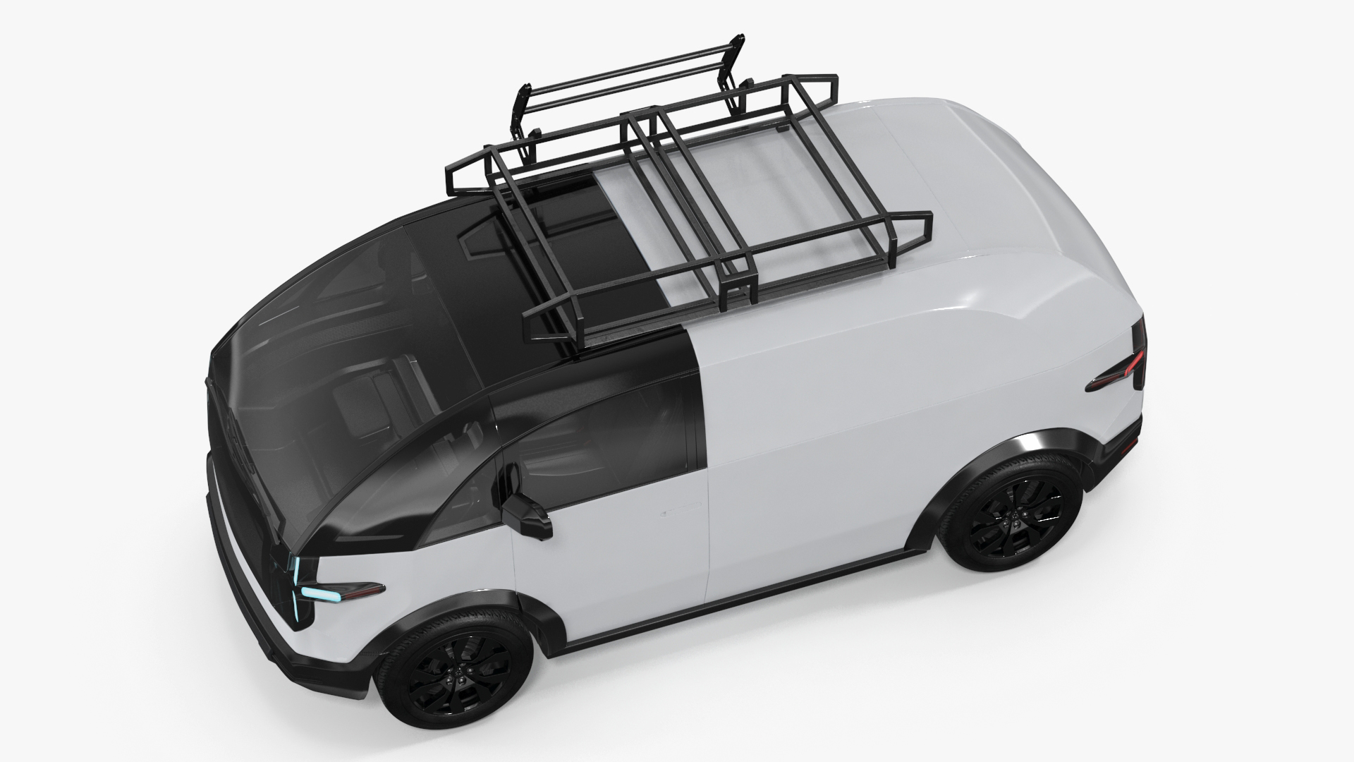 Electric Minivan White 3D