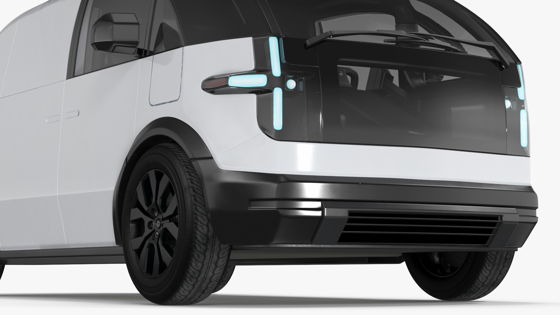 Electric Minivan White 3D