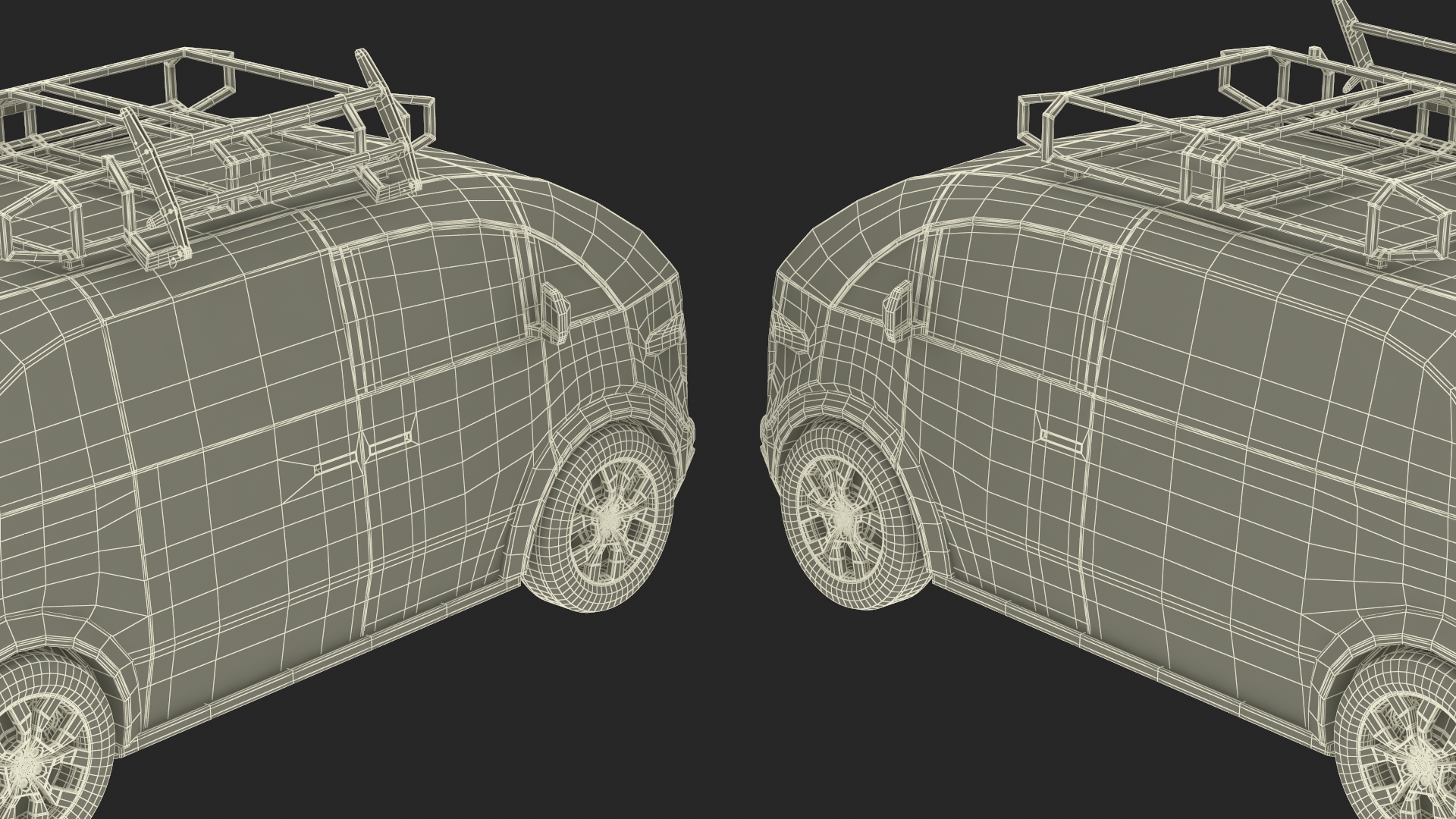 Electric Minivan White 3D