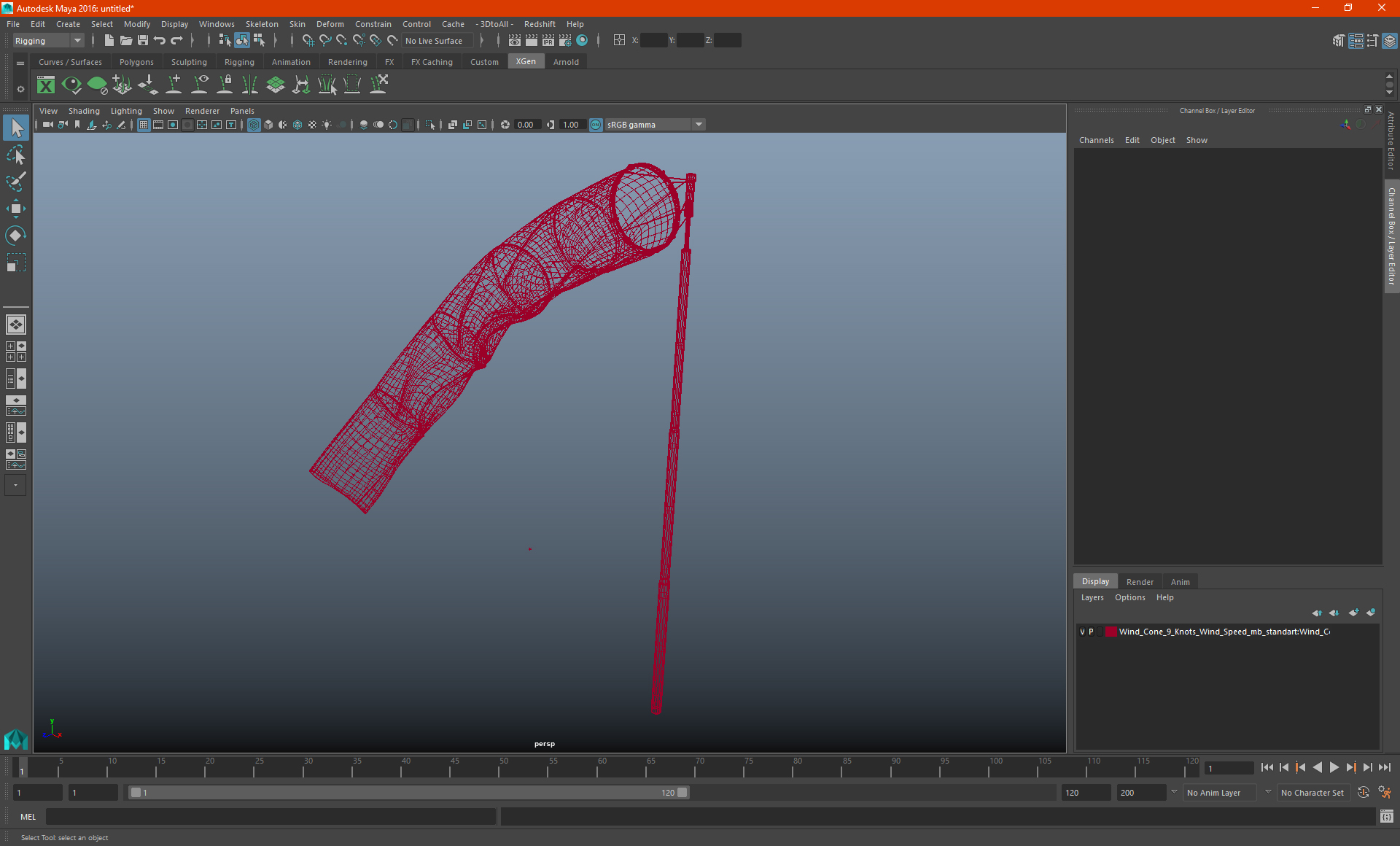 3D Wind Cone 9 Knots Wind Speed model