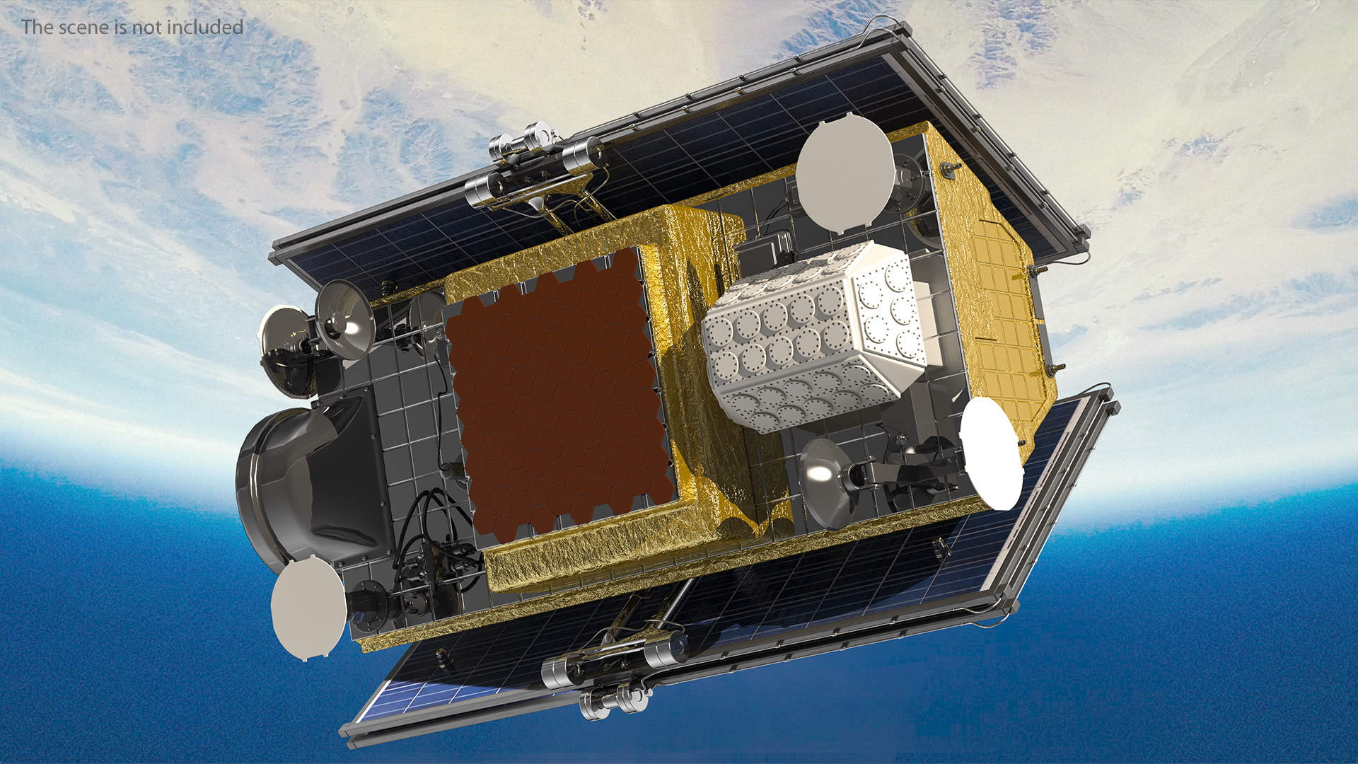 Space Rocket with Satellite Rigged 3D model