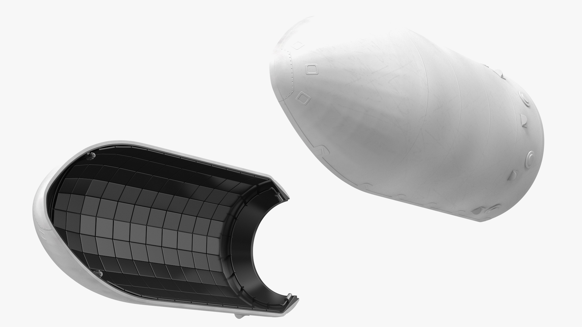 Space Rocket with Satellite Rigged 3D model