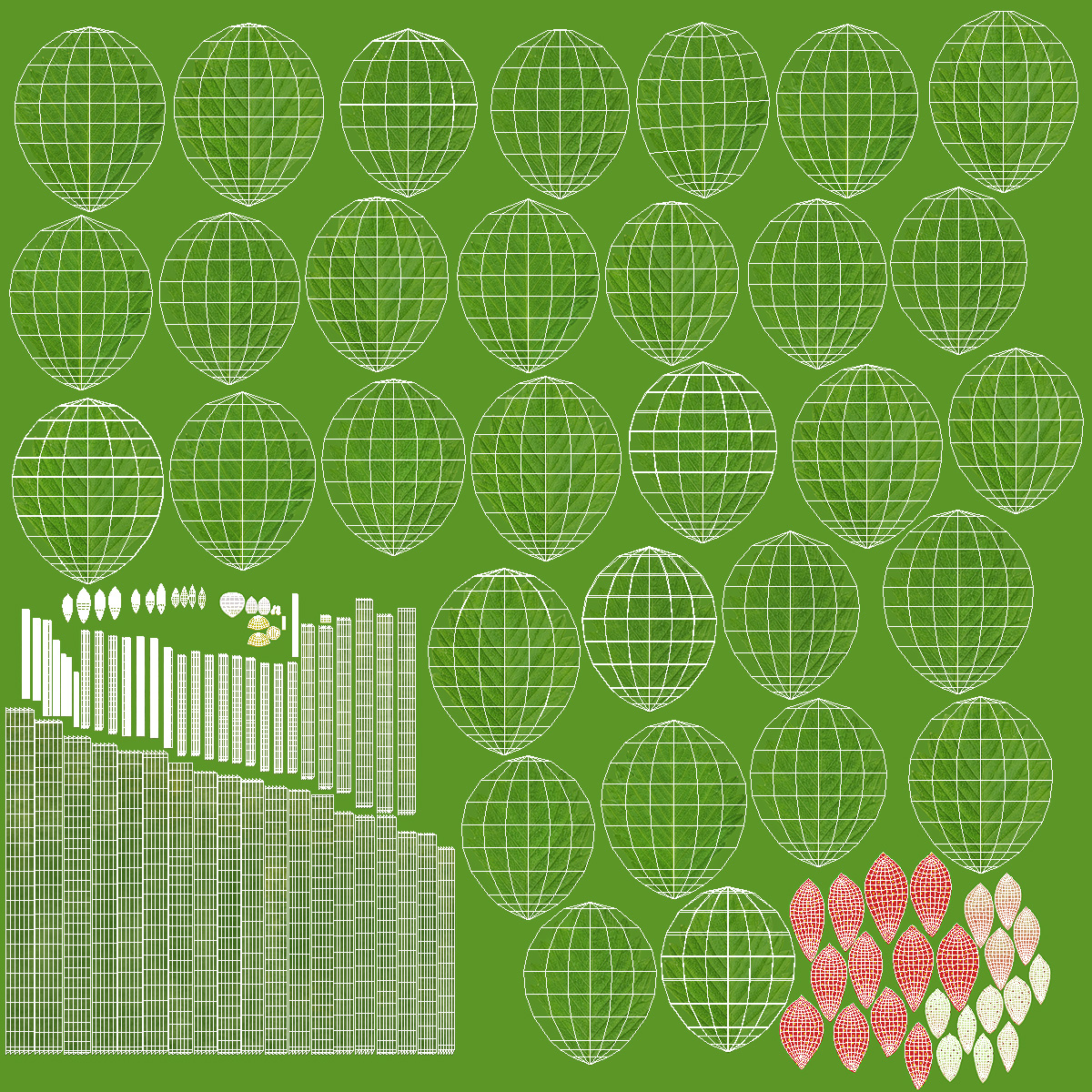 3D Bush of Strawberry Plant with Fruits
