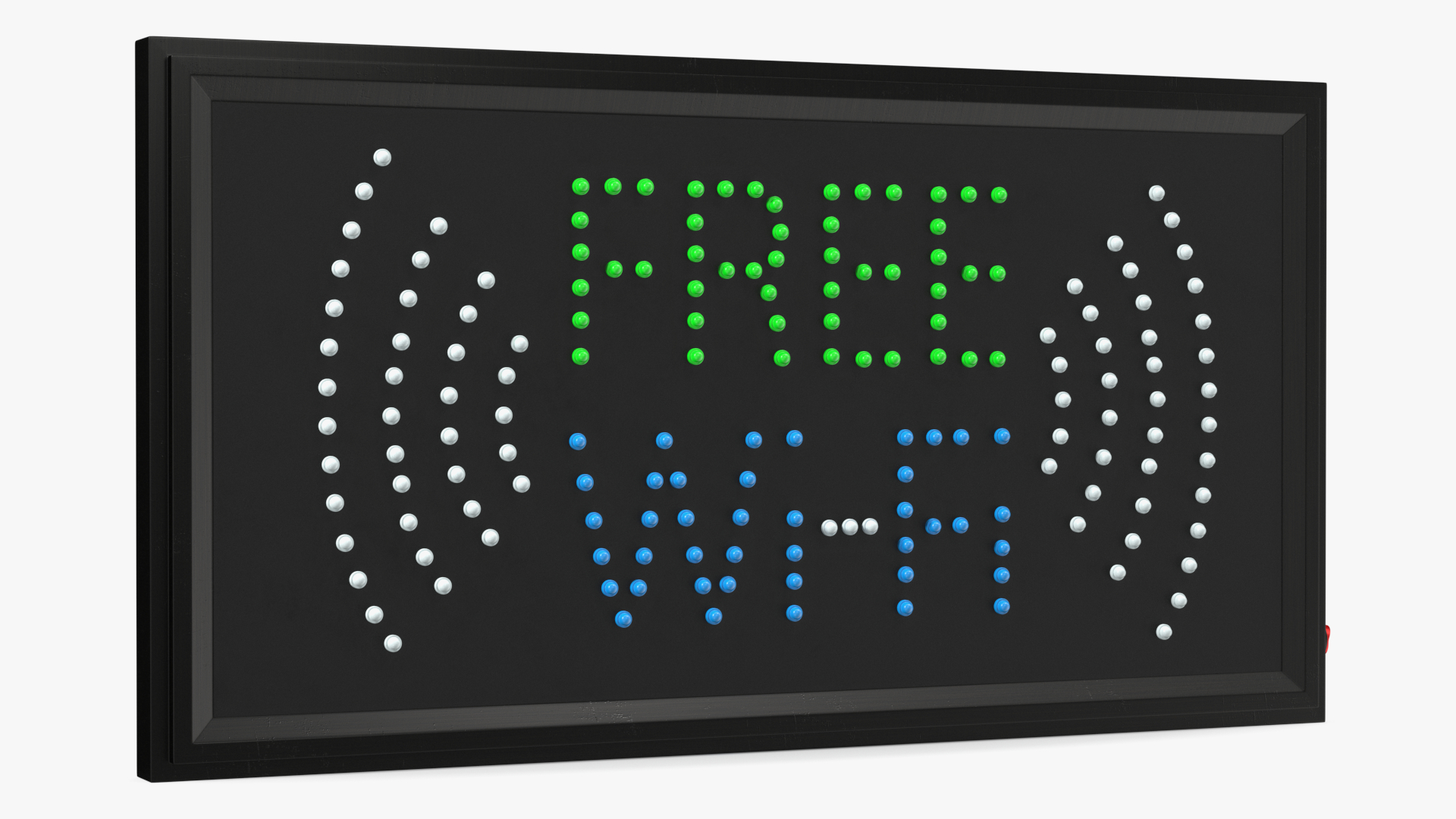 3D Free WiFi Sign Green and Blue LED Neon Light OFF model