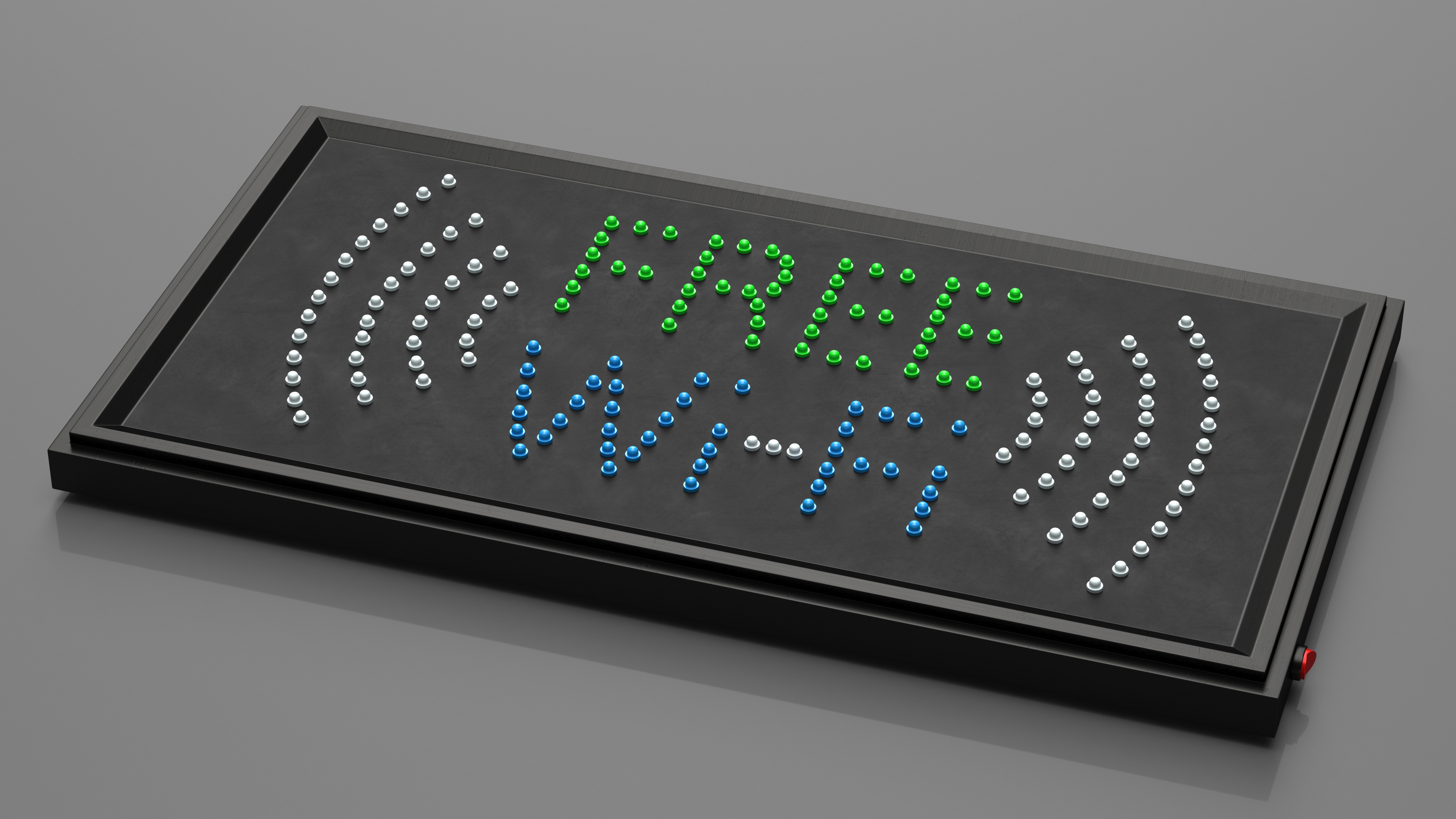 3D Free WiFi Sign Green and Blue LED Neon Light OFF model