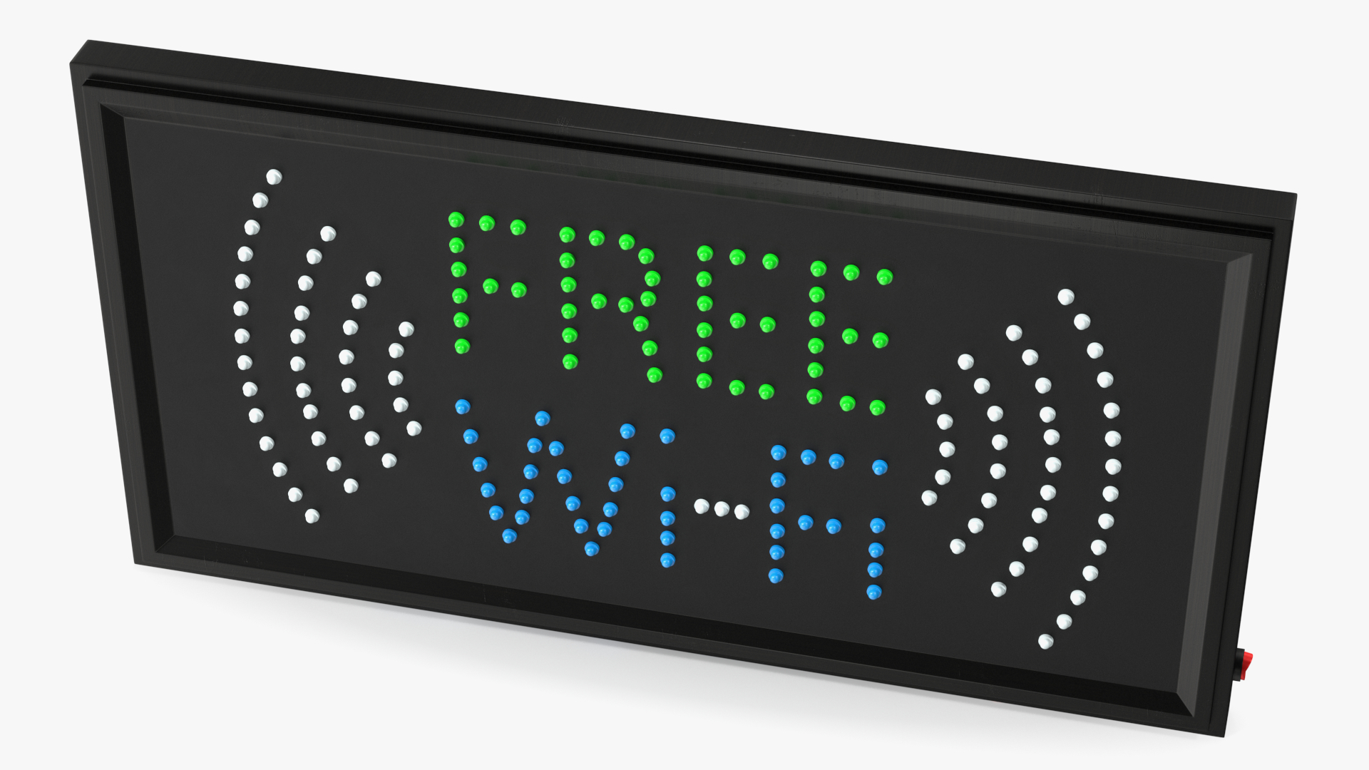 3D Free WiFi Sign Green and Blue LED Neon Light OFF model