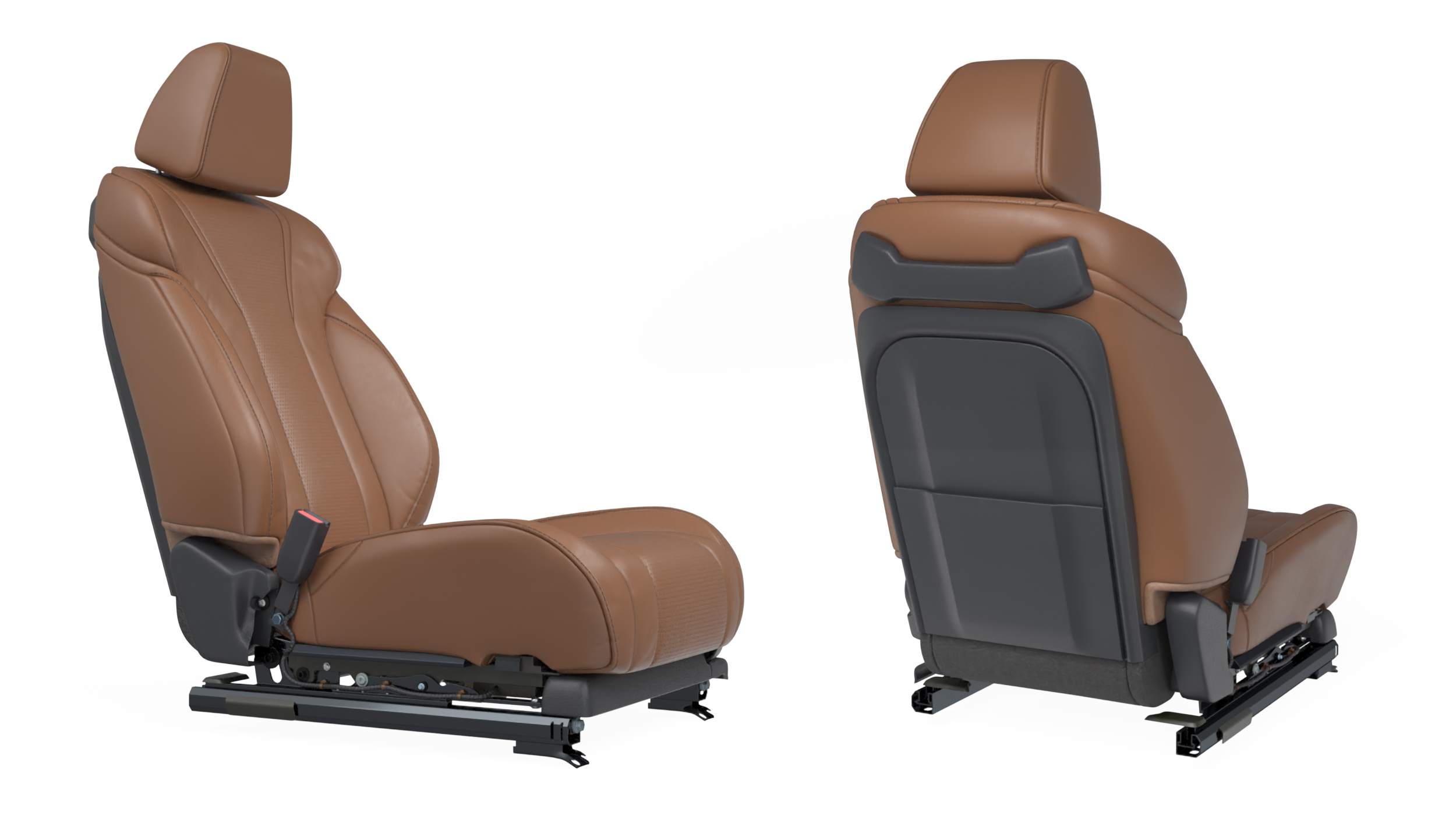 Brown Leather Car Driver Seat 3D model