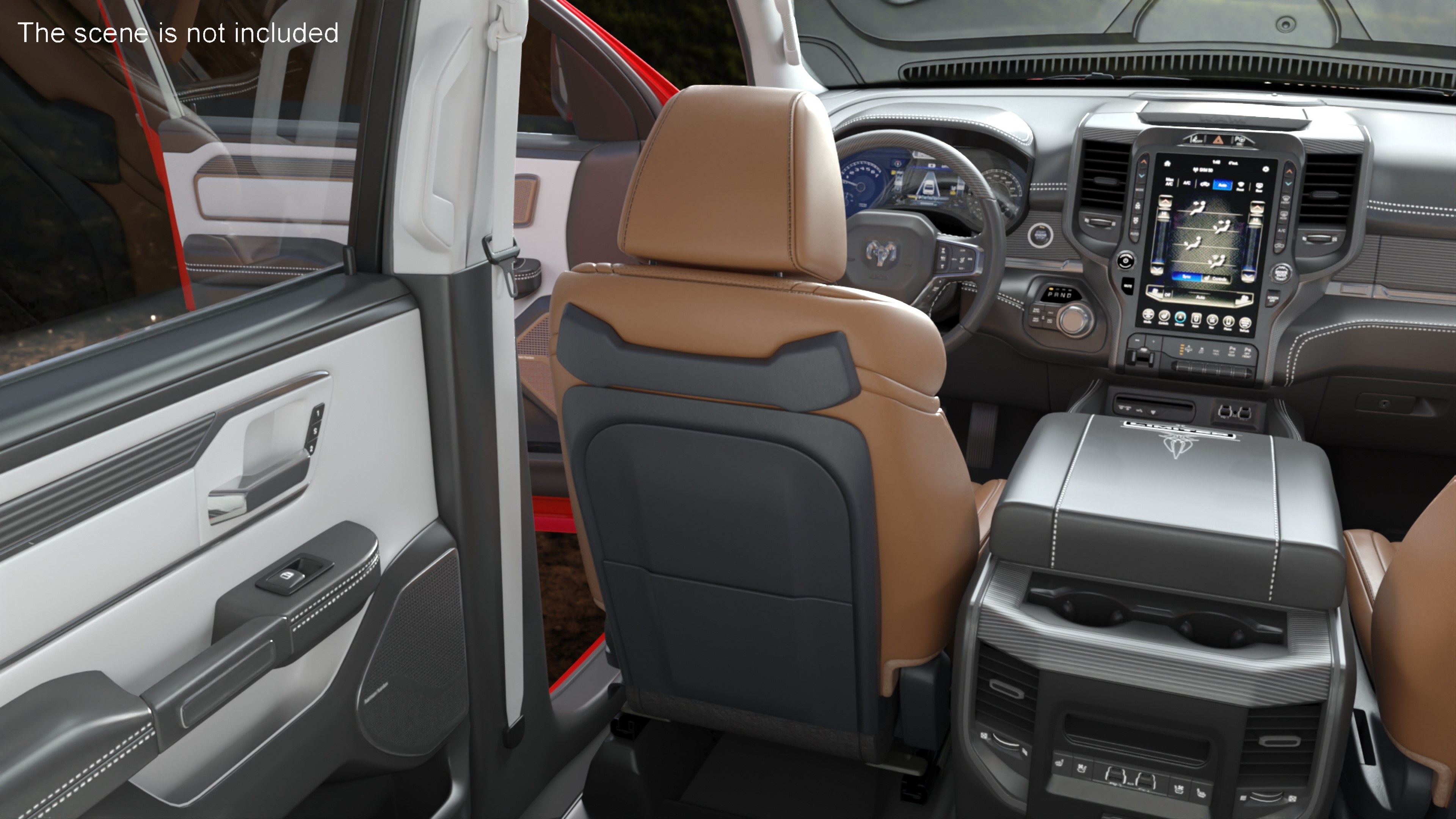Brown Leather Car Driver Seat 3D model
