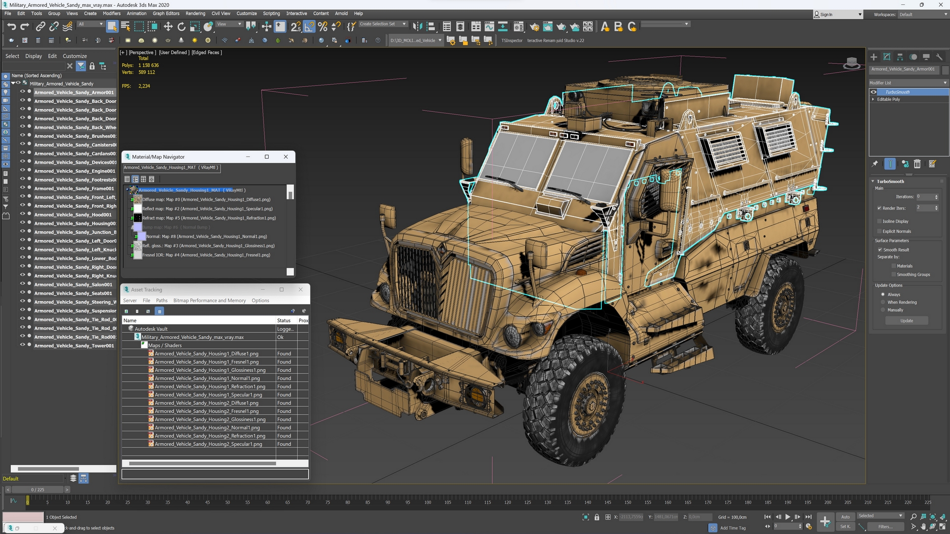 3D model Military Armored Vehicle Sandy