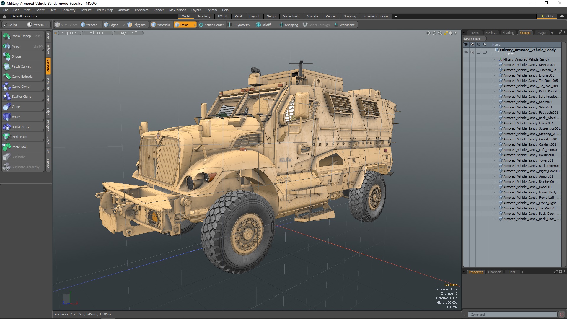 3D model Military Armored Vehicle Sandy