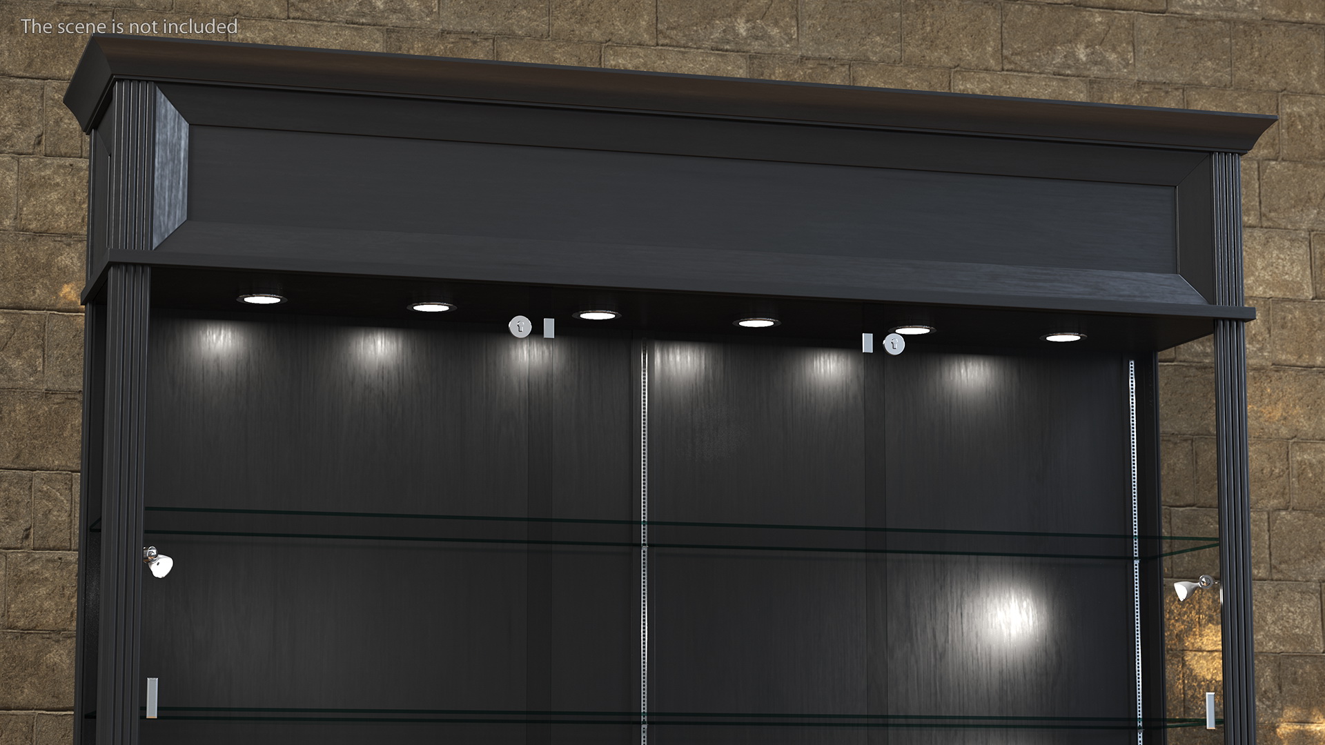 Trophy Display Case Black Illuminated 3D