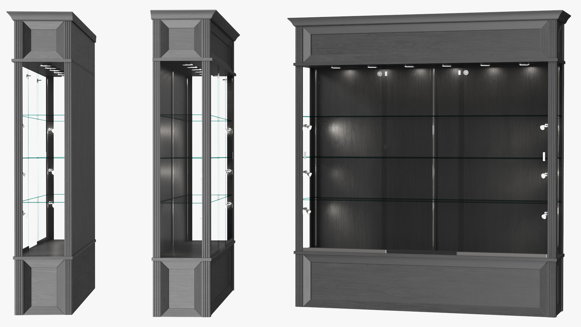 Trophy Display Case Black Illuminated 3D