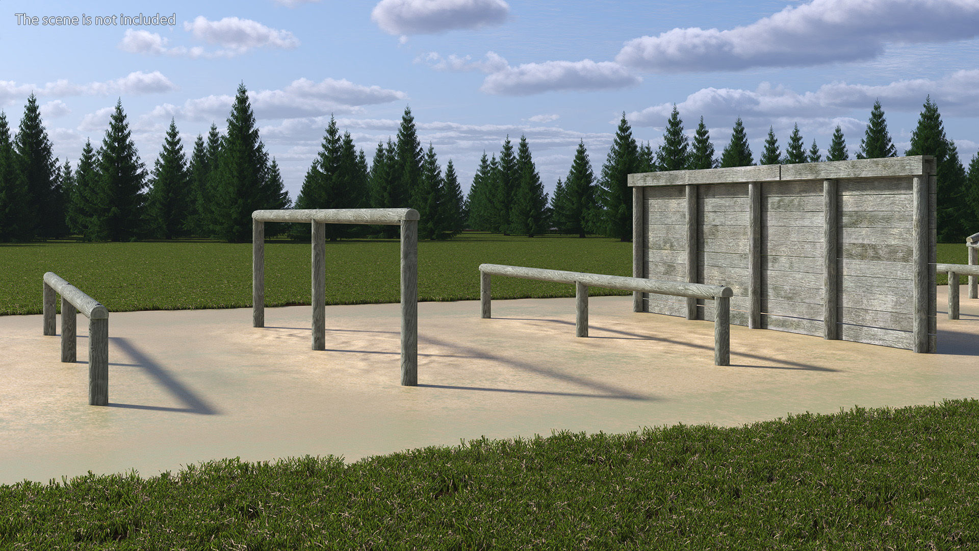 Military Training Obstacles Course Worn 3D model