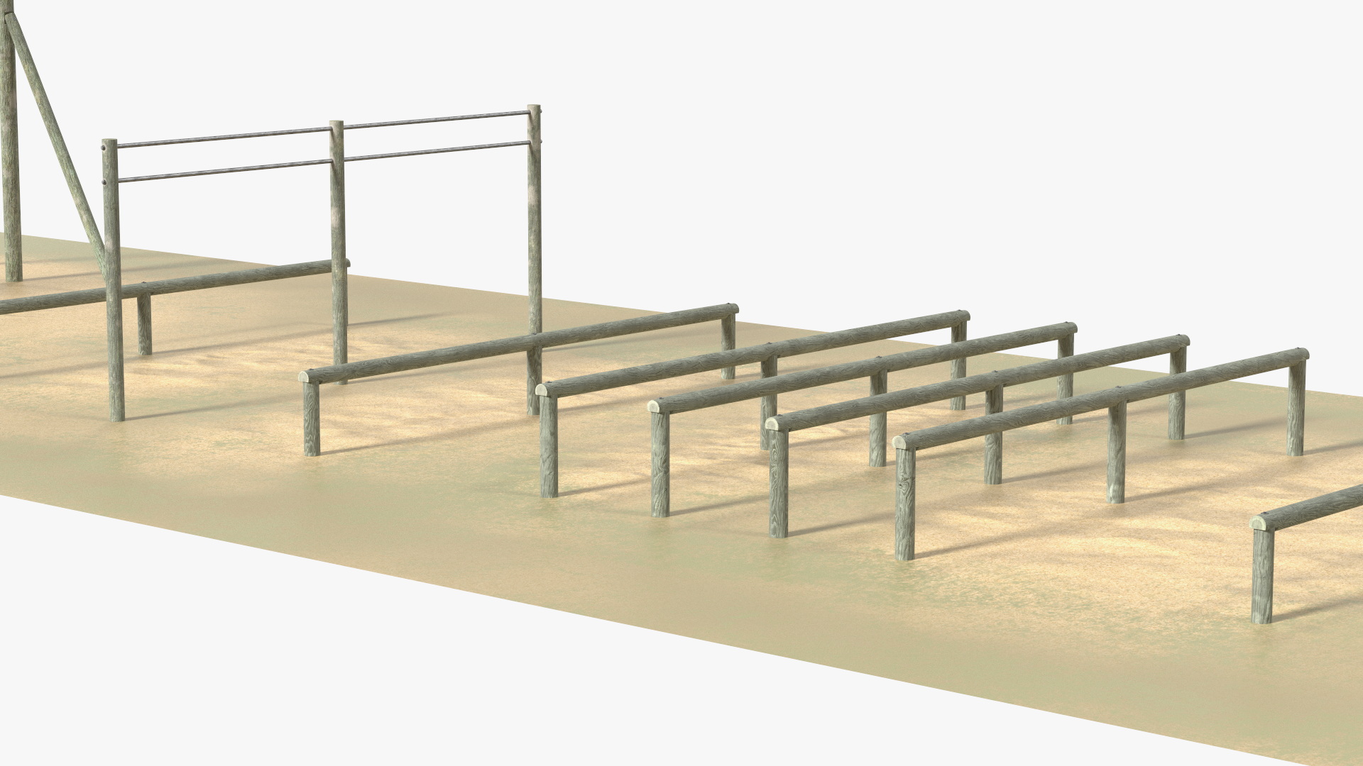 Military Training Obstacles Course Worn 3D model