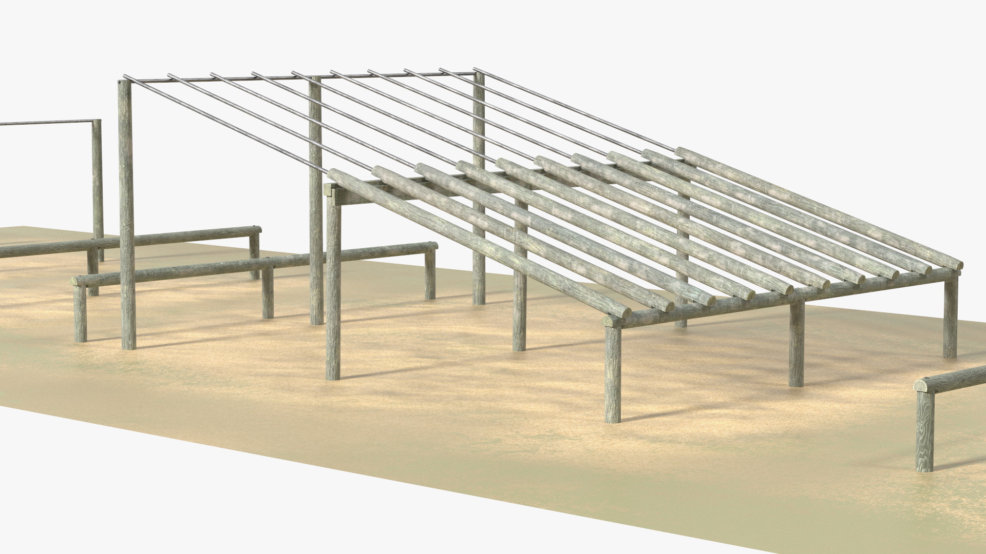 Military Training Obstacles Course Worn 3D model