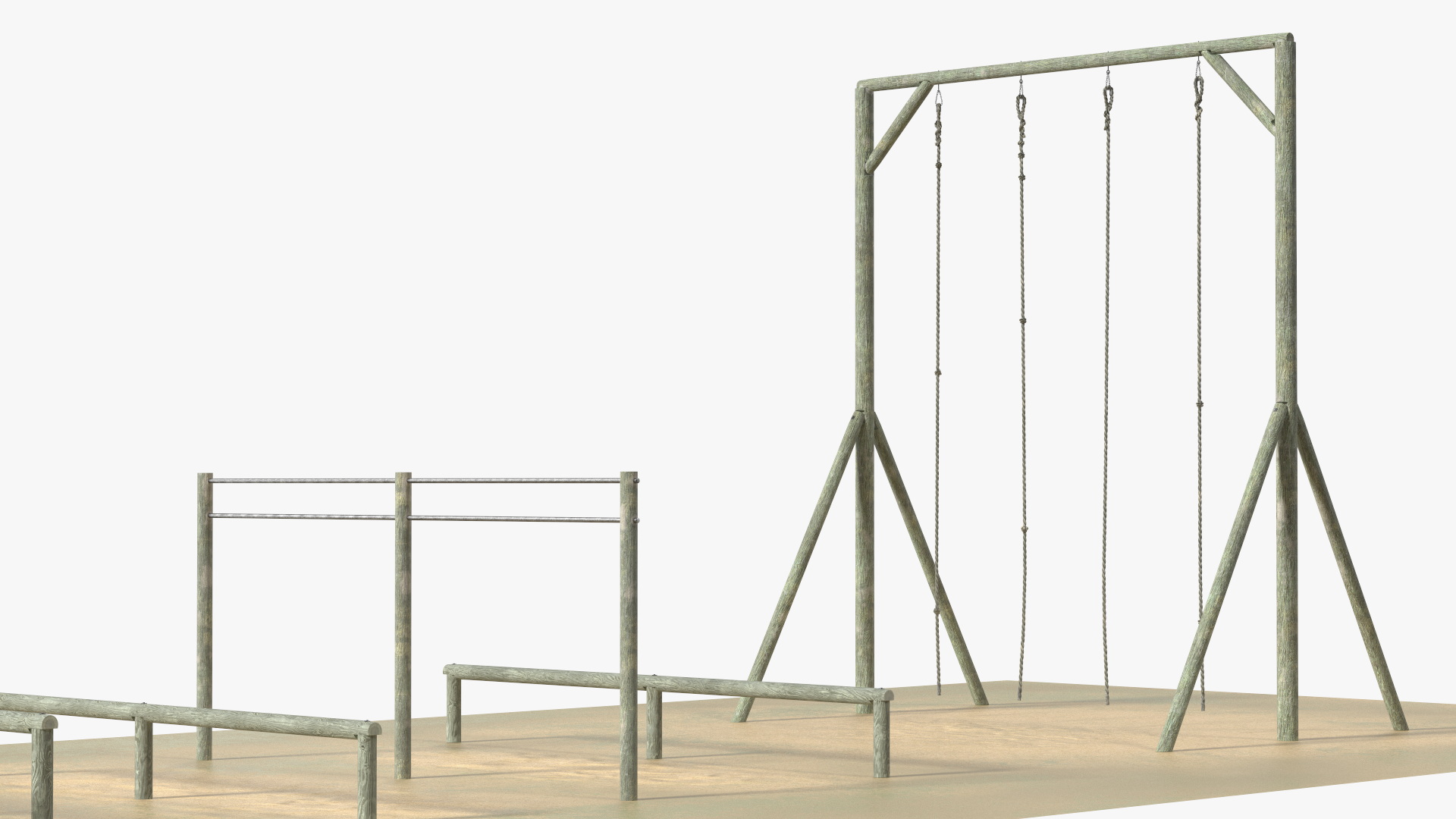 Military Training Obstacles Course Worn 3D model
