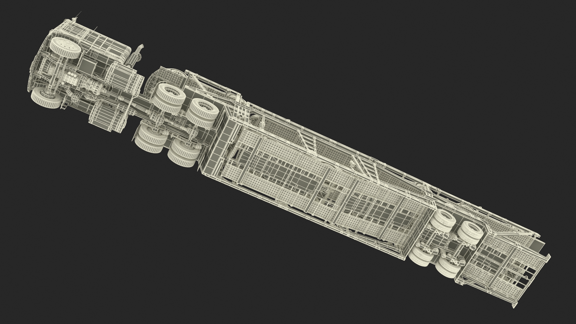 3D Marmon Truck with Car Carrier Loaded Cars