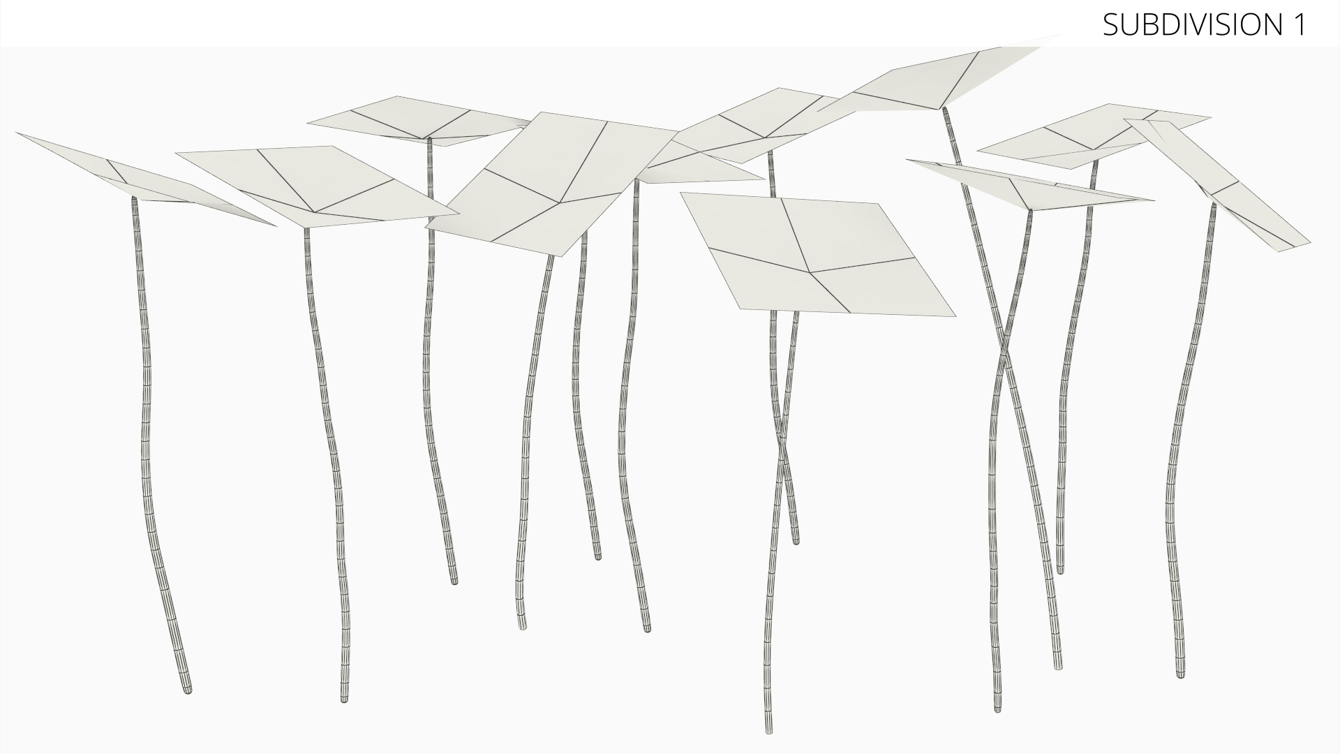 Low Poly Clover Leaves Green, view 7