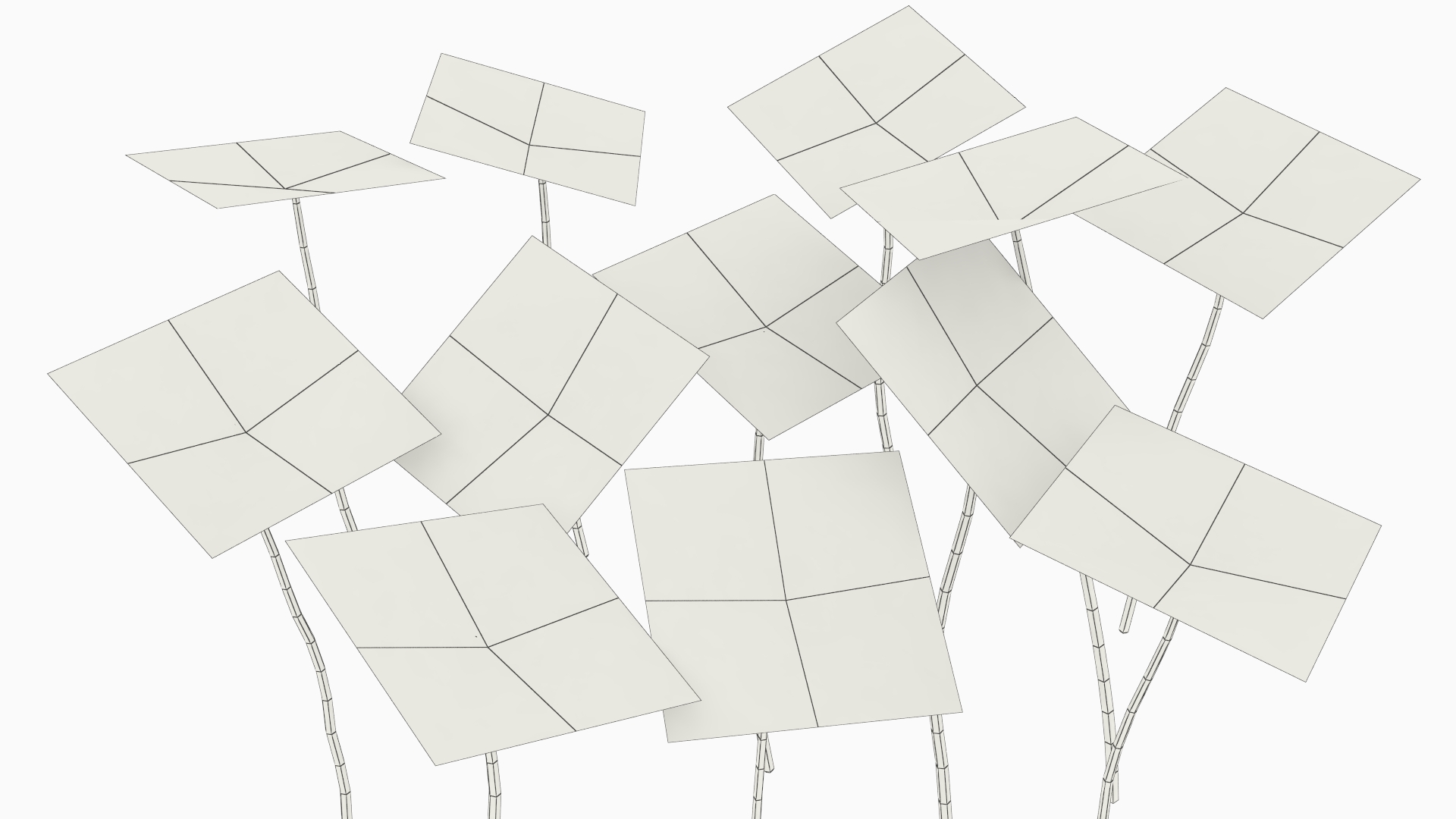 Low Poly Clover Leaves Green, view 9