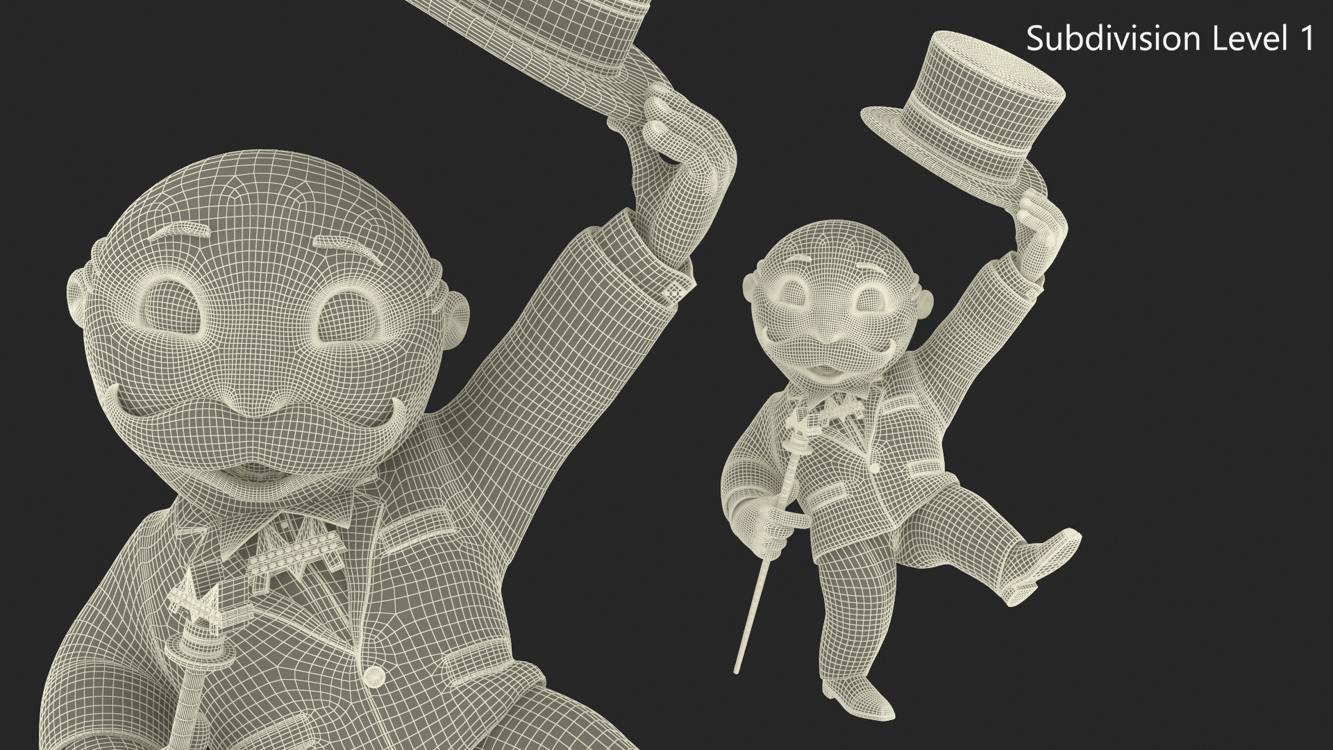 Mr Monopoly Hello Pose 3D