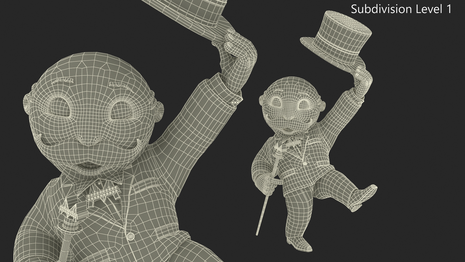 Mr Monopoly Hello Pose 3D