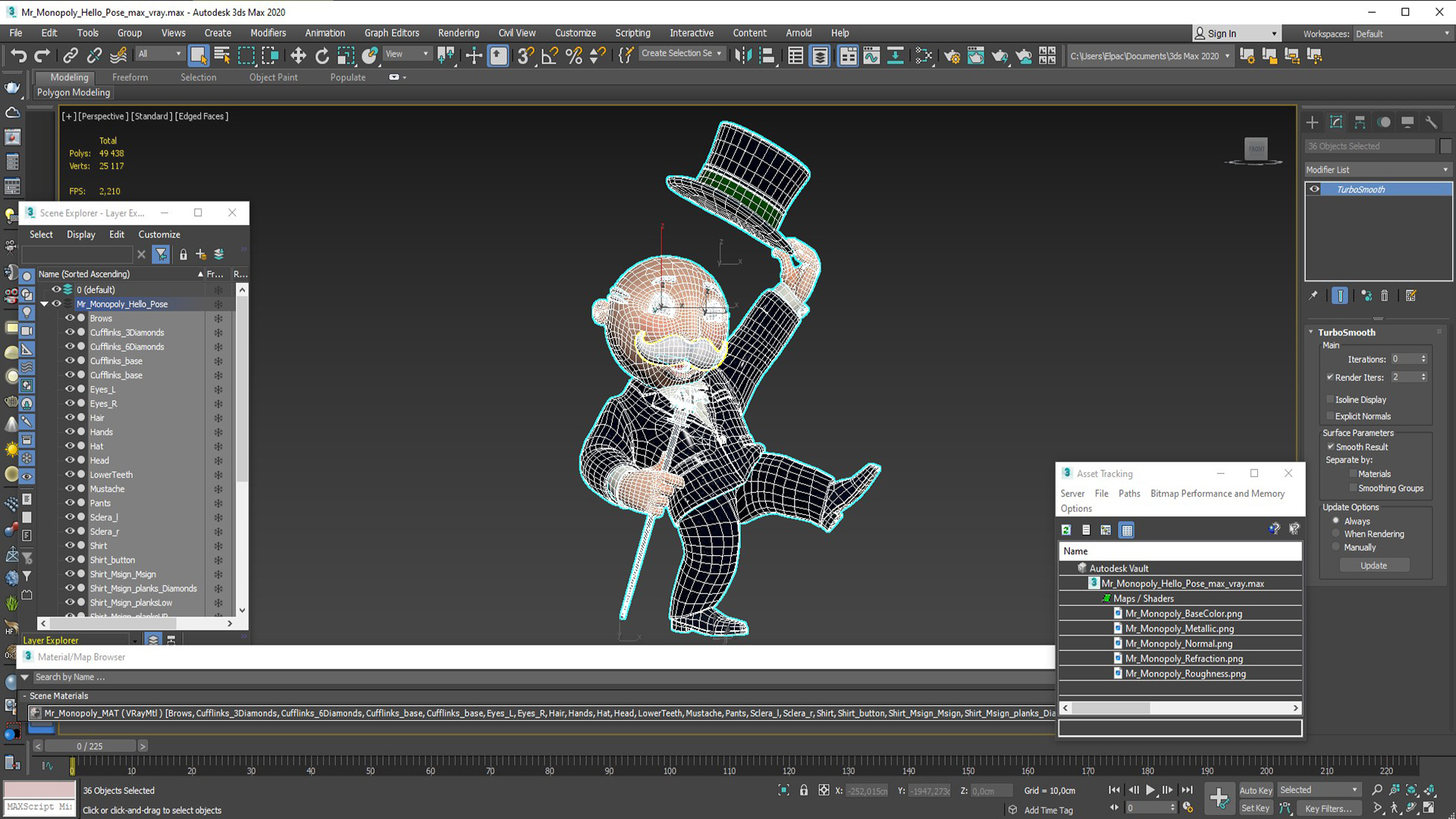 Mr Monopoly Hello Pose 3D