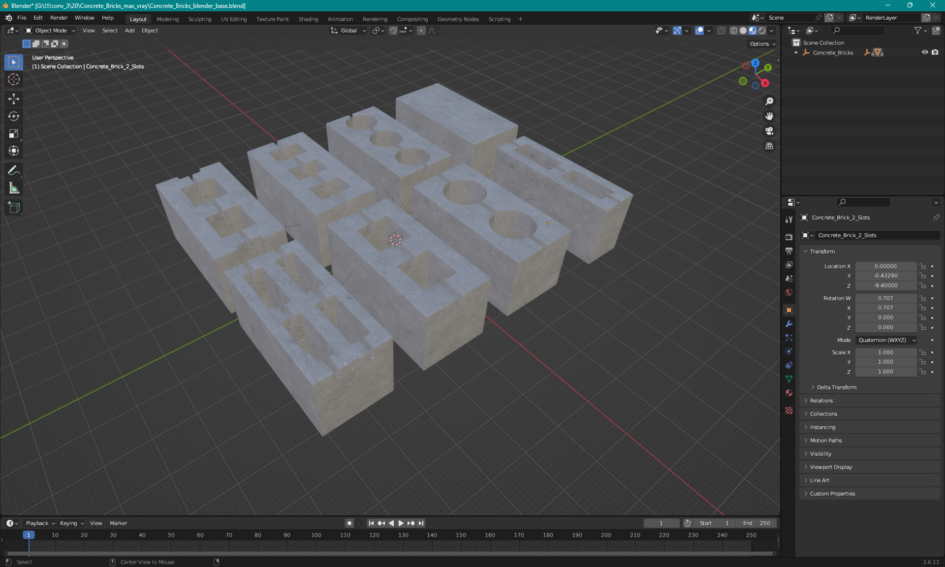 3D model Concrete Bricks