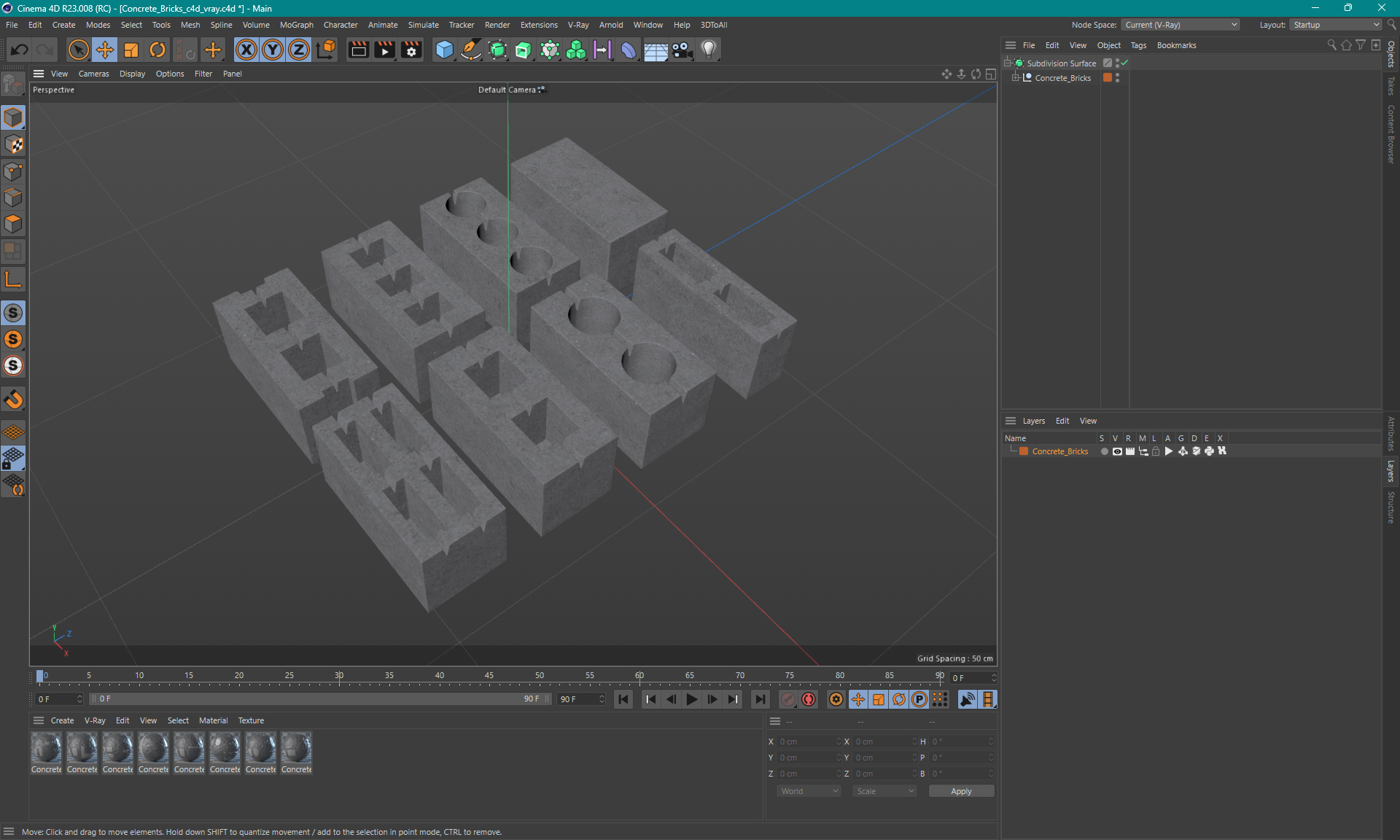 3D model Concrete Bricks
