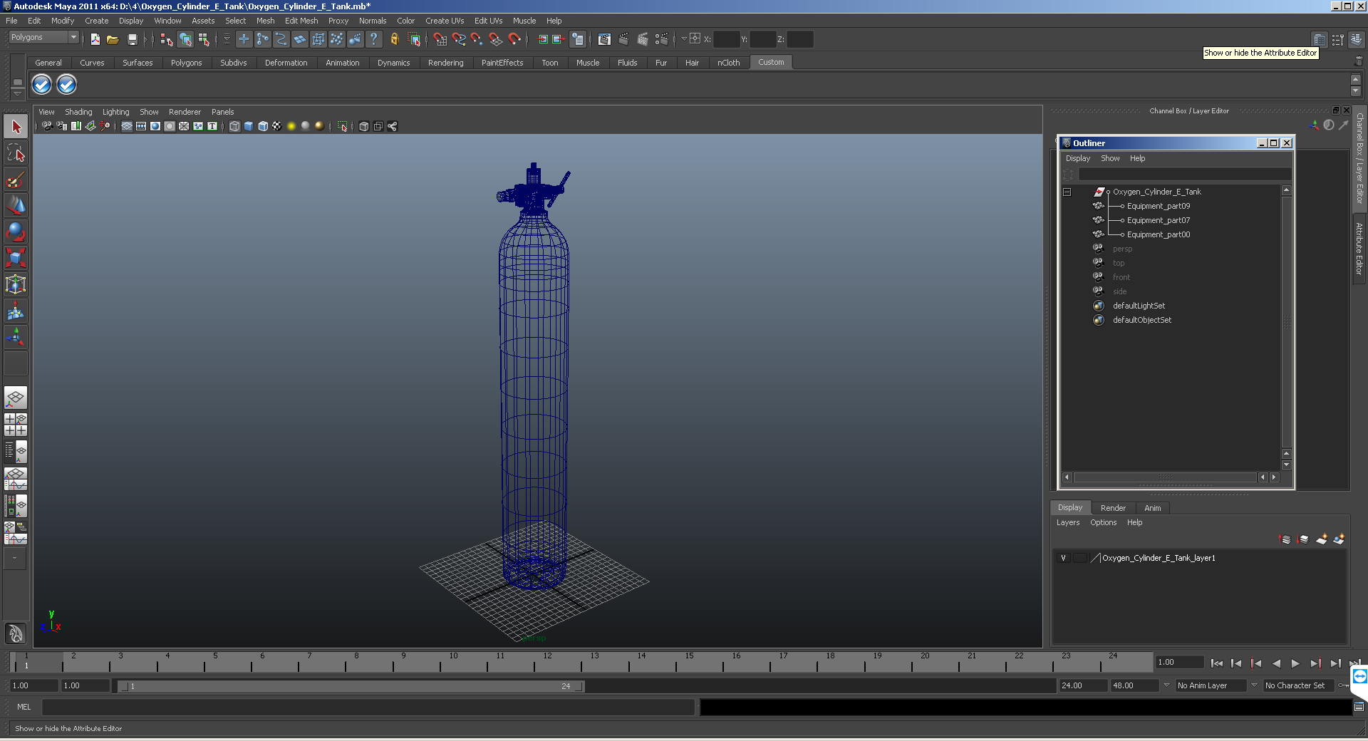 Oxygen Cylinder E Tank 3D