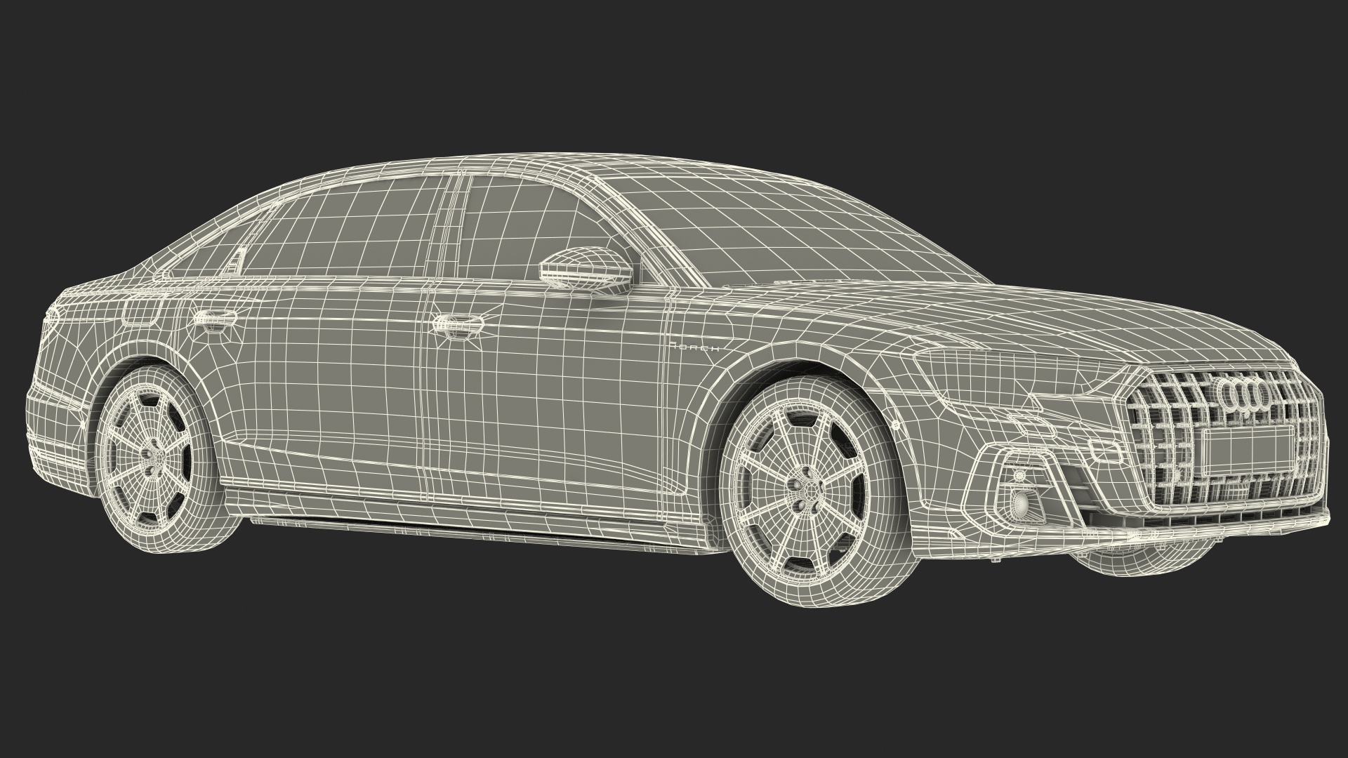 3D Luxury Sedan Horch Audi A8L Simple Interior model