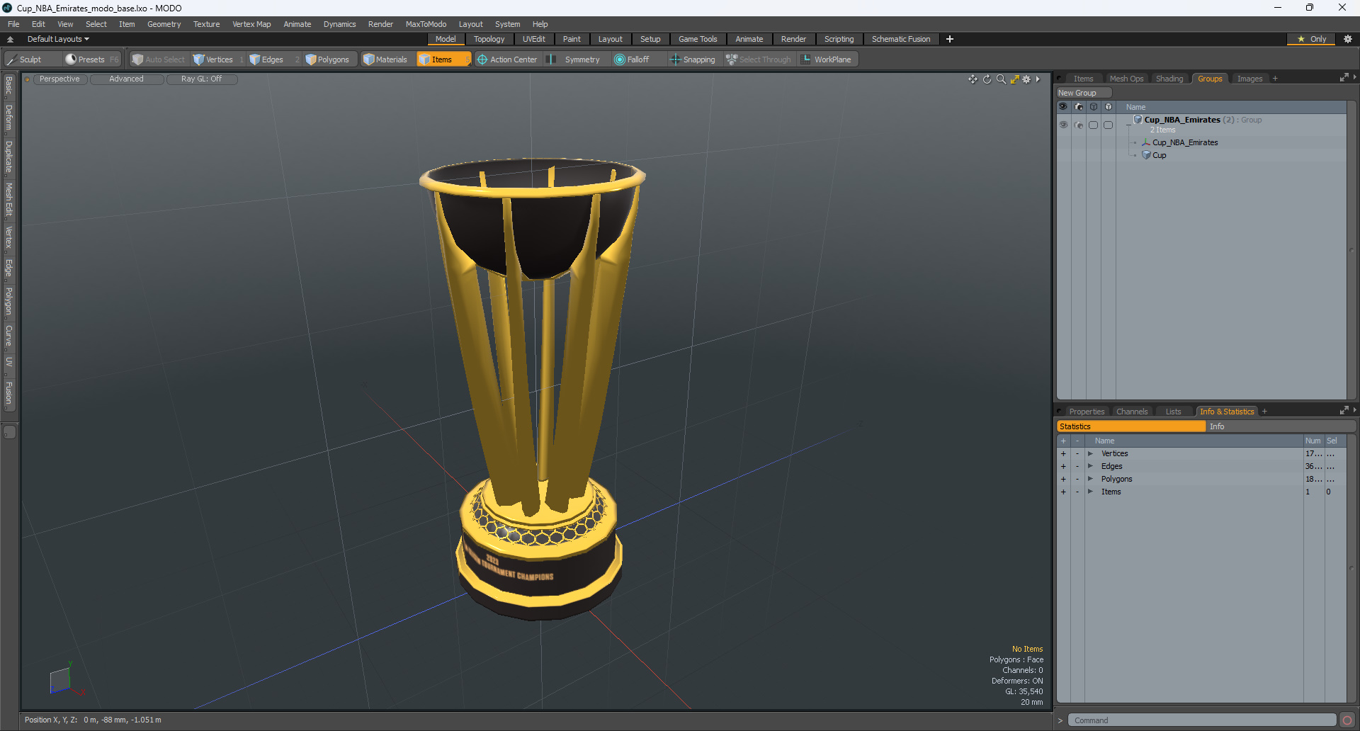 3D Cup NBA Emirates