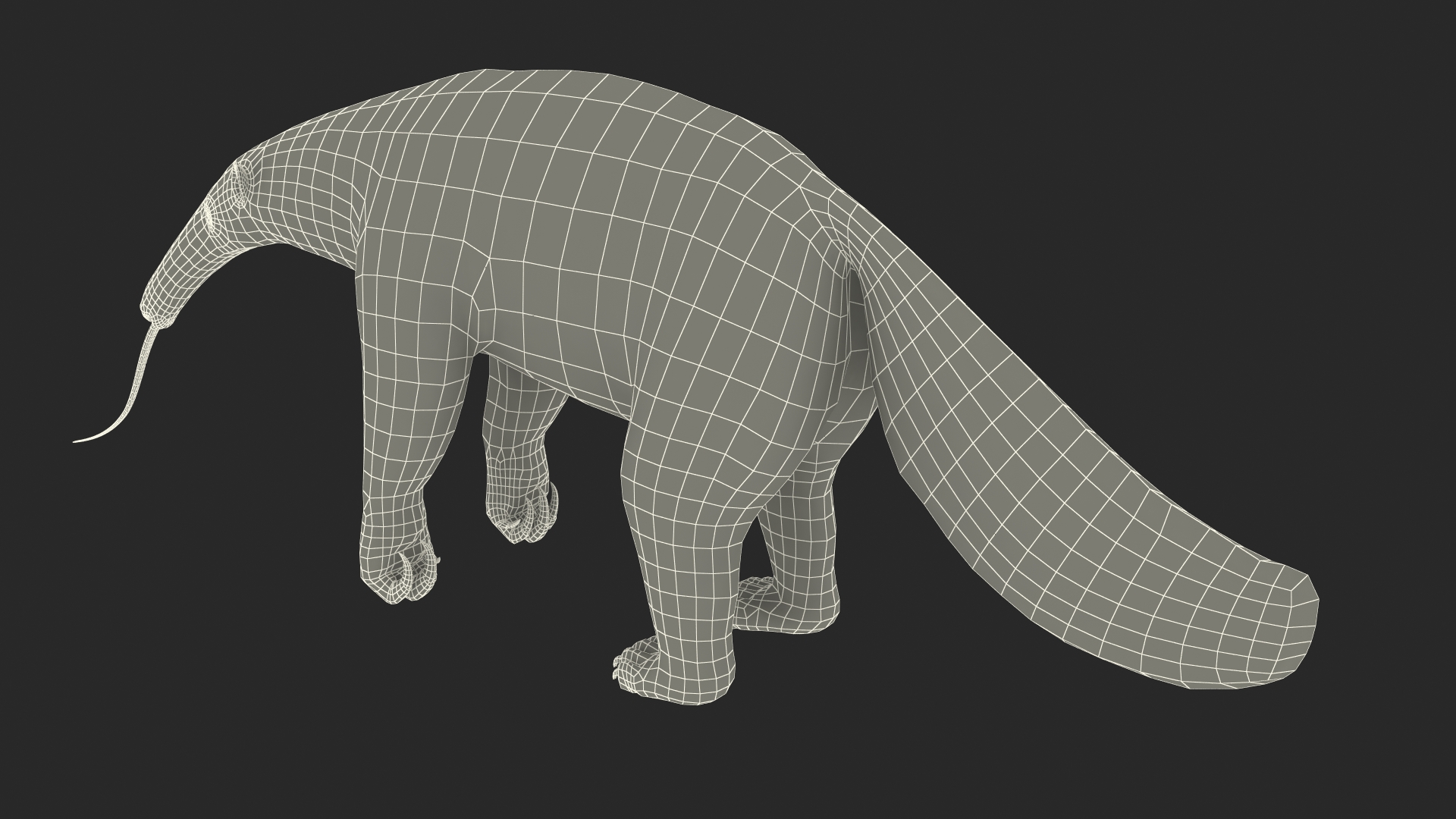 Anteater Rigged Fur 3D model