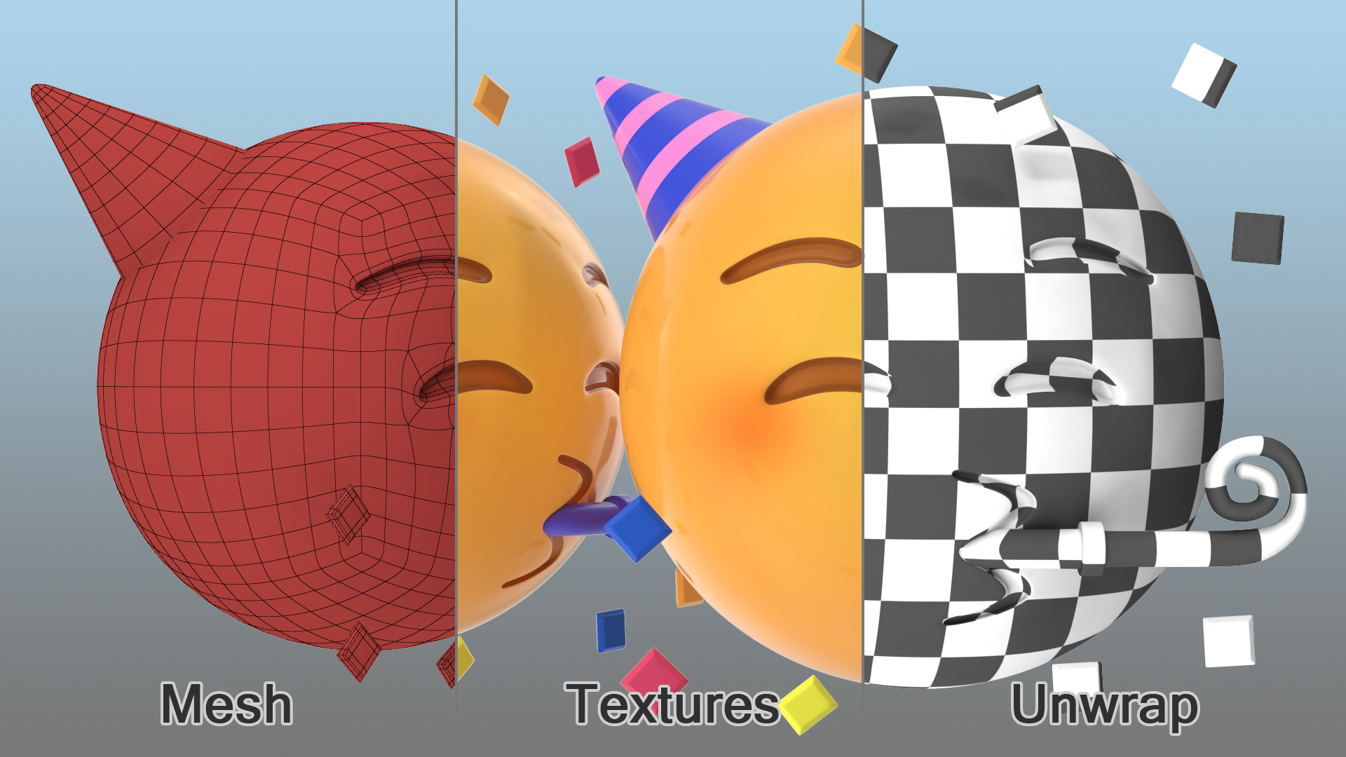 3D Party Face Emoji