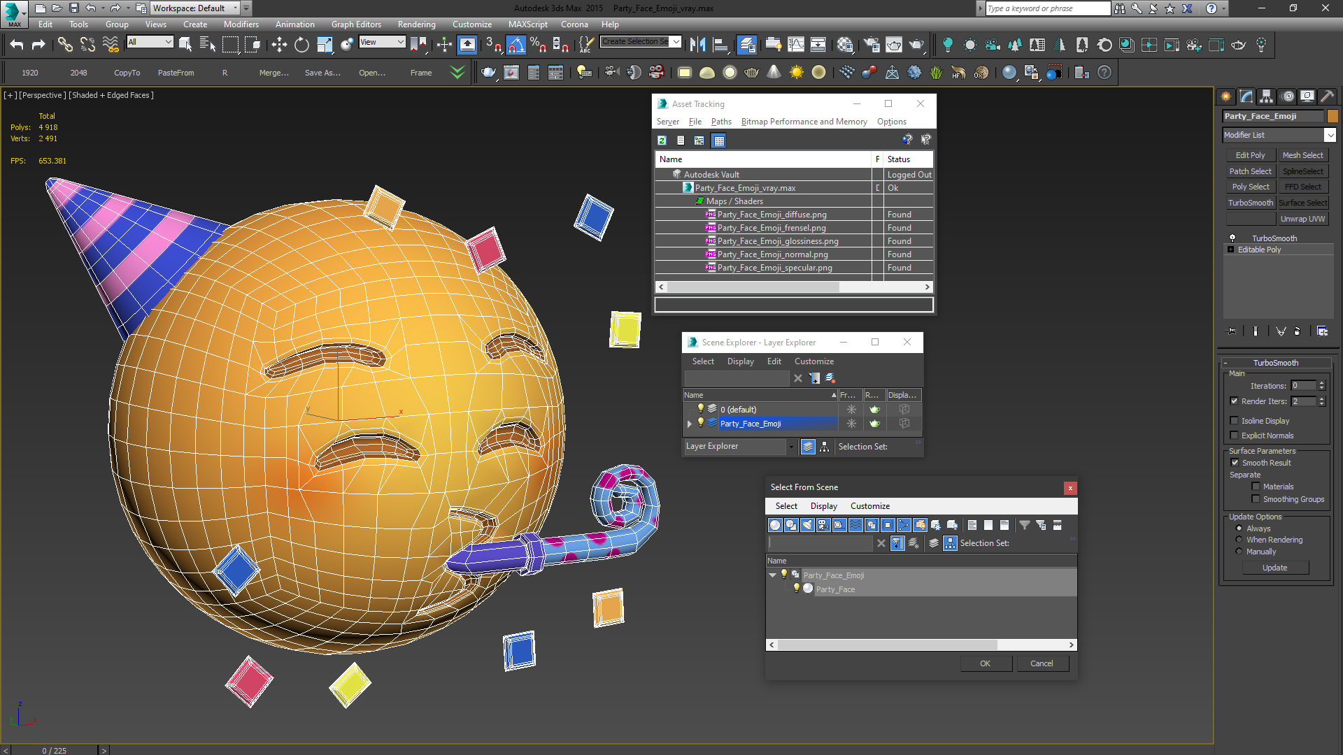 3D Party Face Emoji