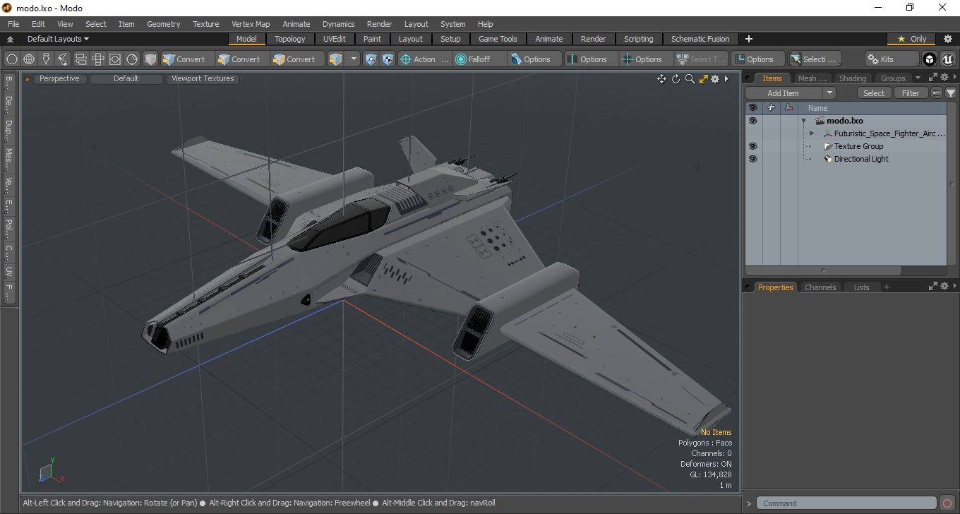 3D Futuristic Space Fighter Aircraft model