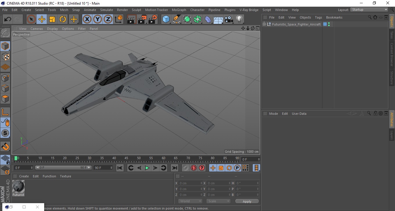 3D Futuristic Space Fighter Aircraft model